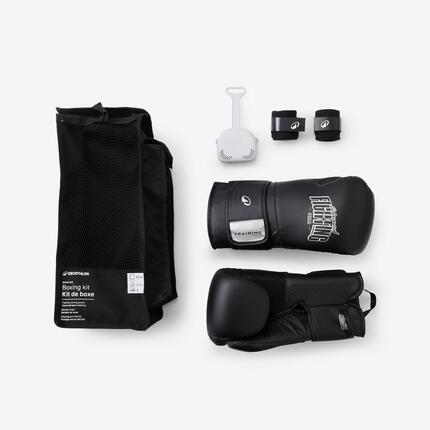 Kit de boxe avec gants protège-dents et bandes de boxe