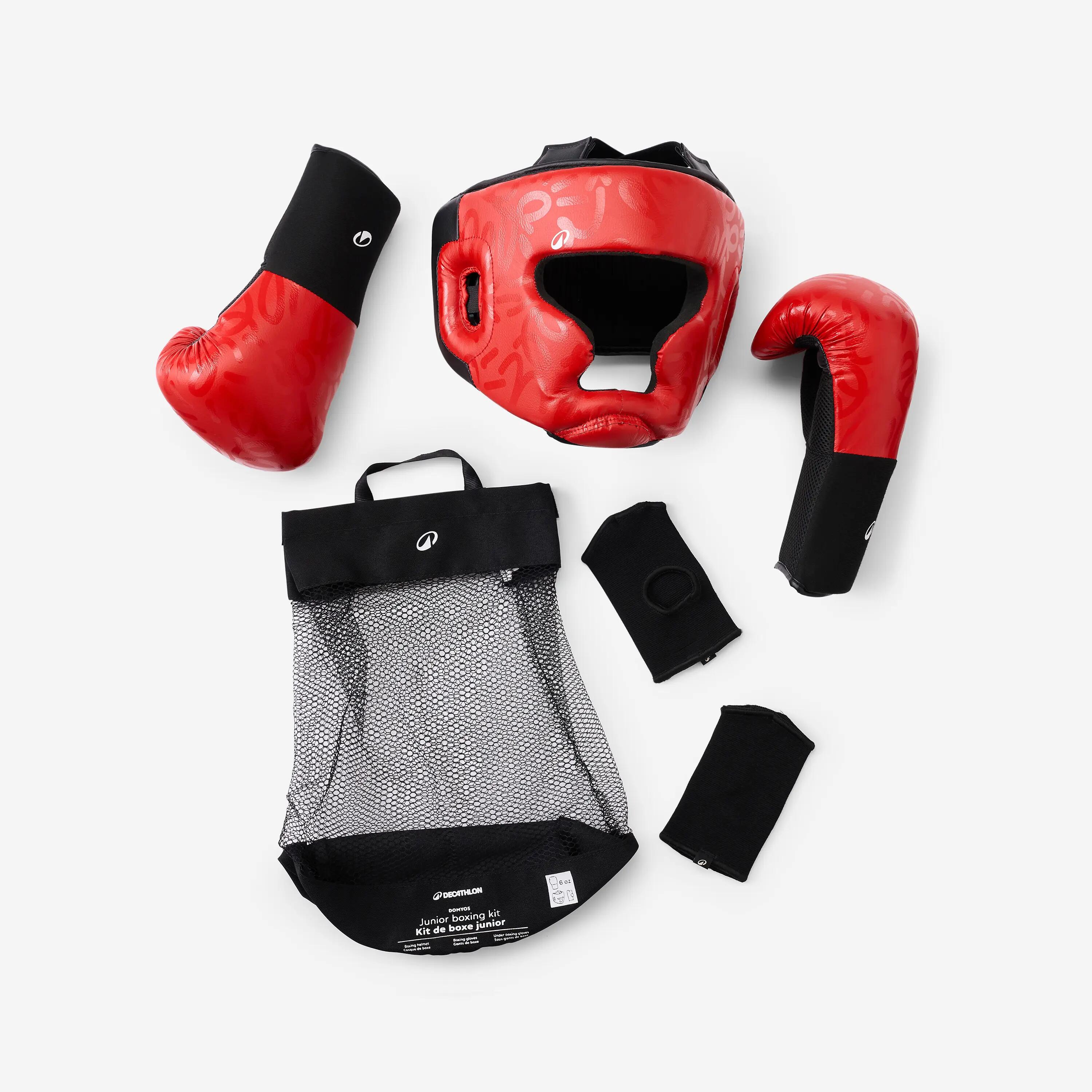 Kit Boxeo Niños Guantes + Casco + Mitones 4/6