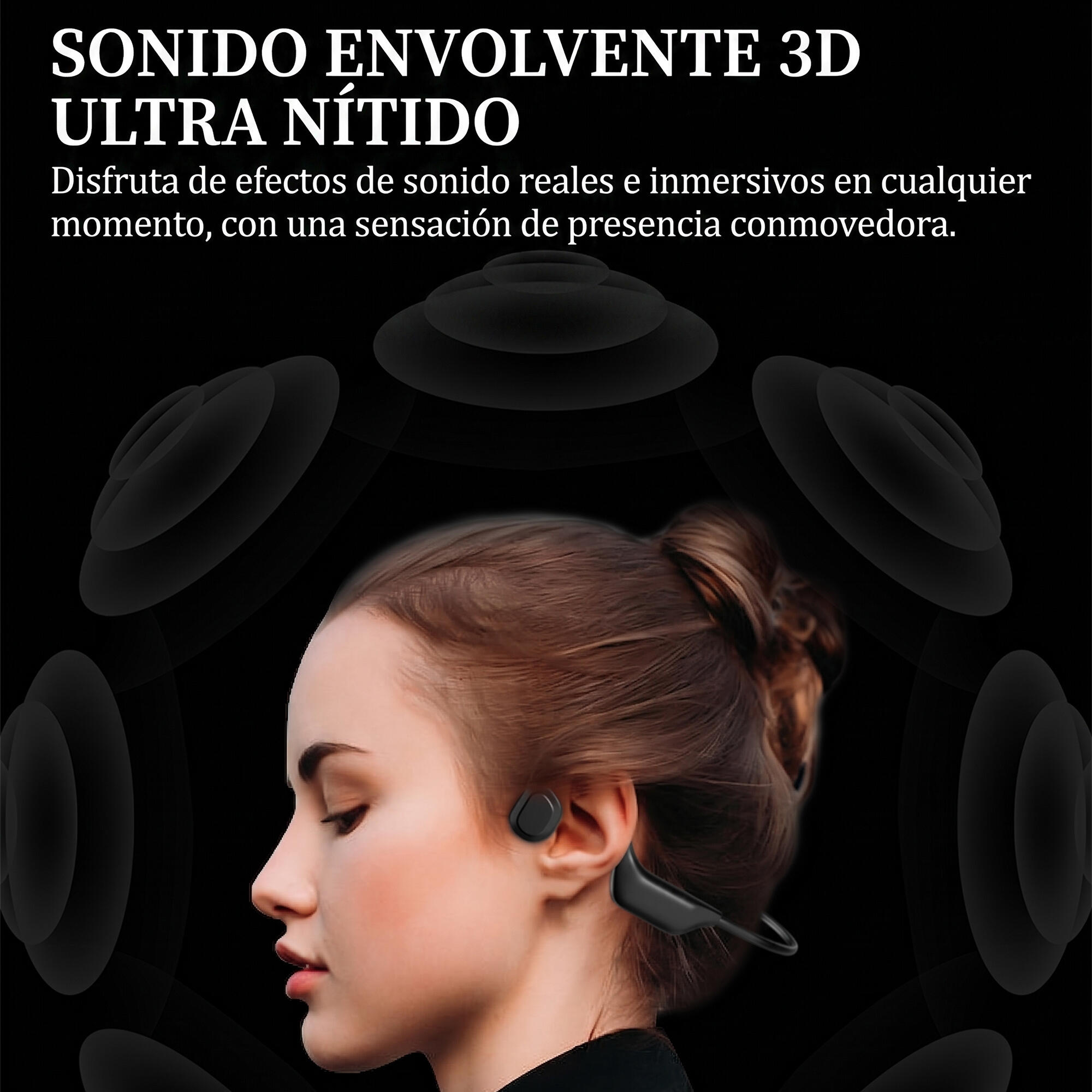 Auriculares Leotec Run Vibe Negro Conducción Osea 4/4
