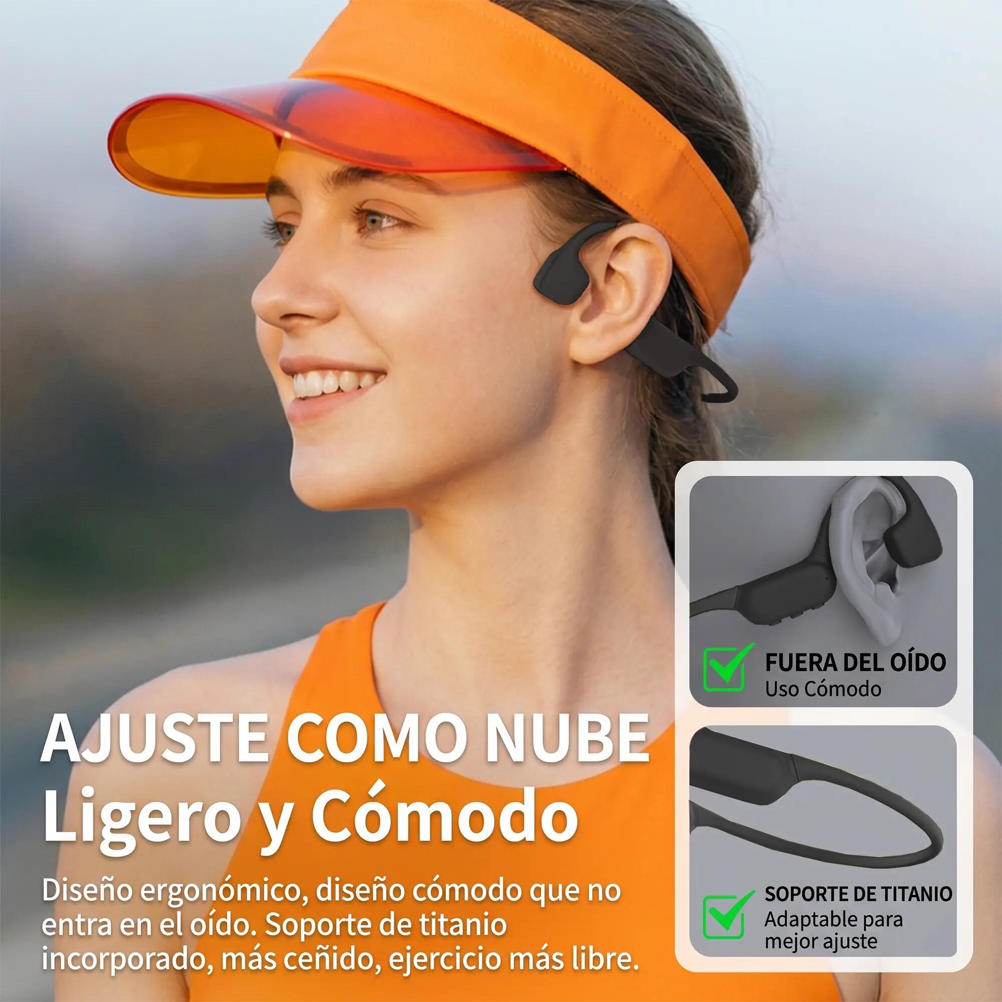 Auriculares conducción ósea acuáticos MP3 32GB Leotec Aqua Pro negros 3/4