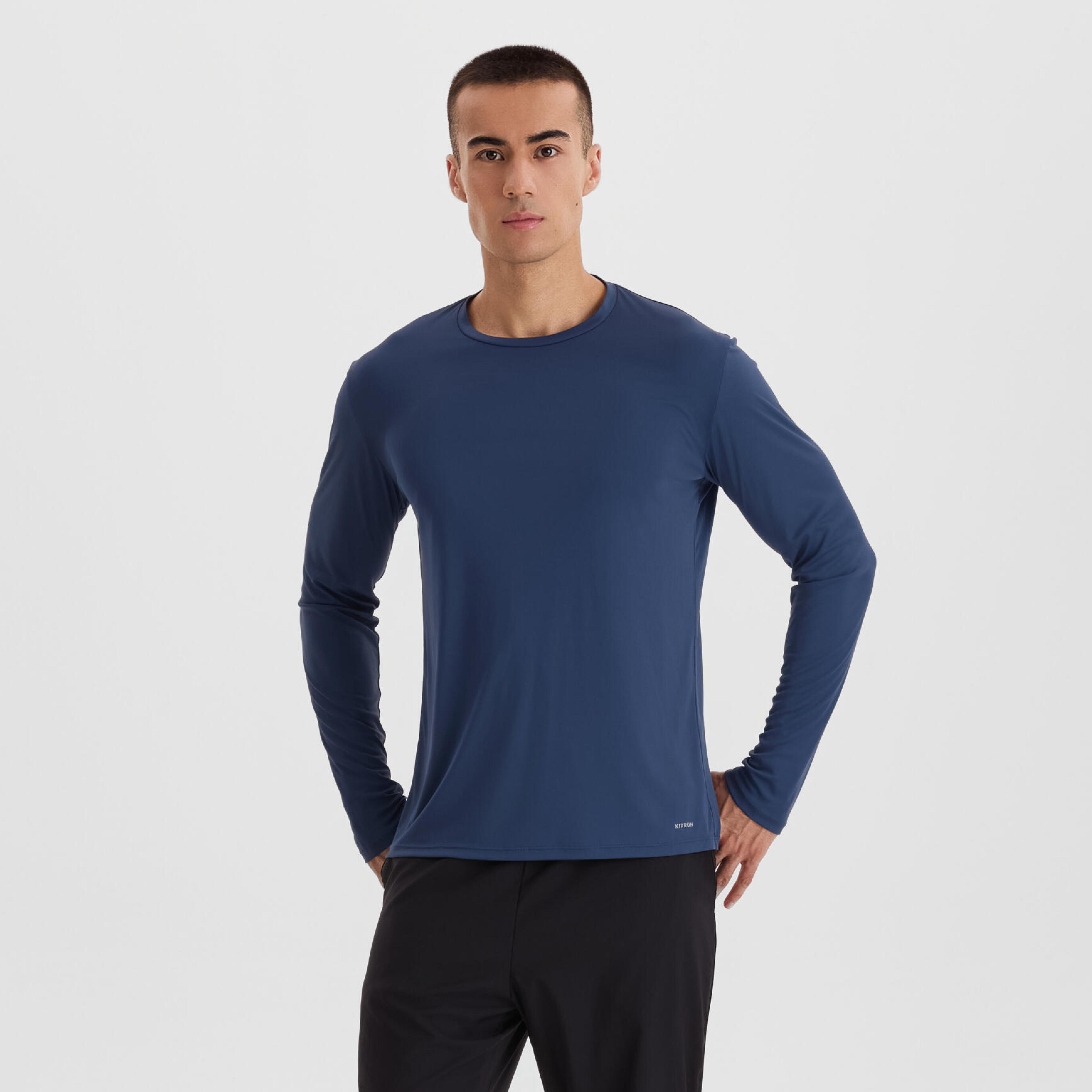 Men's Dry 500 UV  Running Long-Sleeved Shirt - Blue Grey