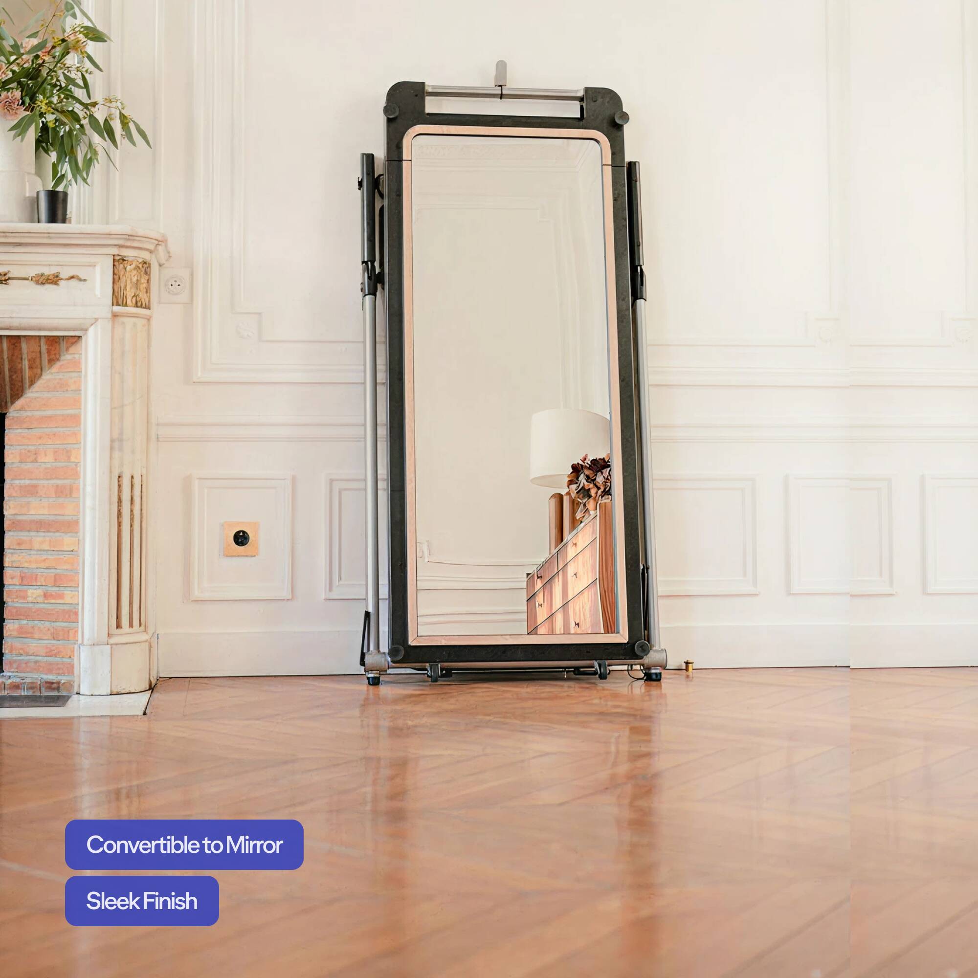 Compact Treadmill 14 km/h Convertible to Mirror - Run100 Milor Limited Edition -  4