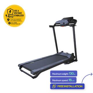 Treadmill Upto 16 kmph, Smart, Foldable, Supports upto 130kg, Run500 - Black