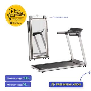 Compact Treadmill 14 km/h Convertible to Mirror - Run100 Milor Limited Edition