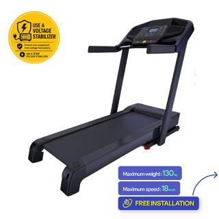 Treadmill Upto 18 kmph, Smart, Foldable, Supports upto 130kg, T900D - Black