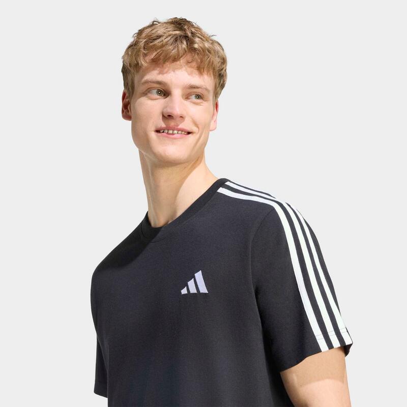 Tricou de fitness bumbac, Negru, Bărbați