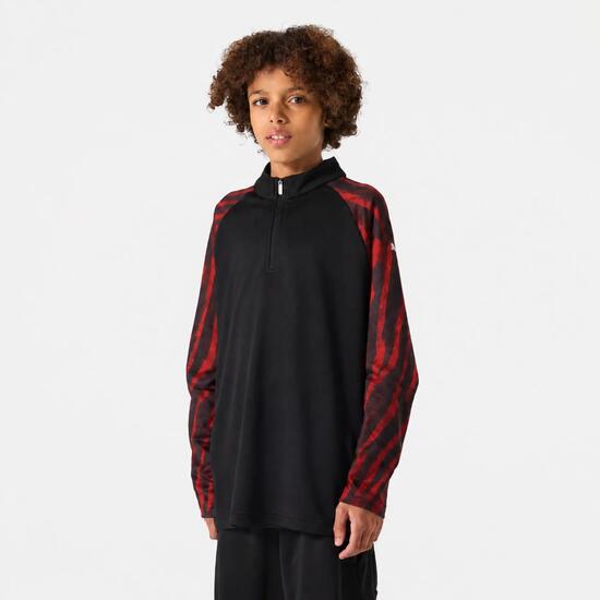 Haut d'entraînement 1/4 Zip Puma IndividualLIGA Enfant Noir et Rouge