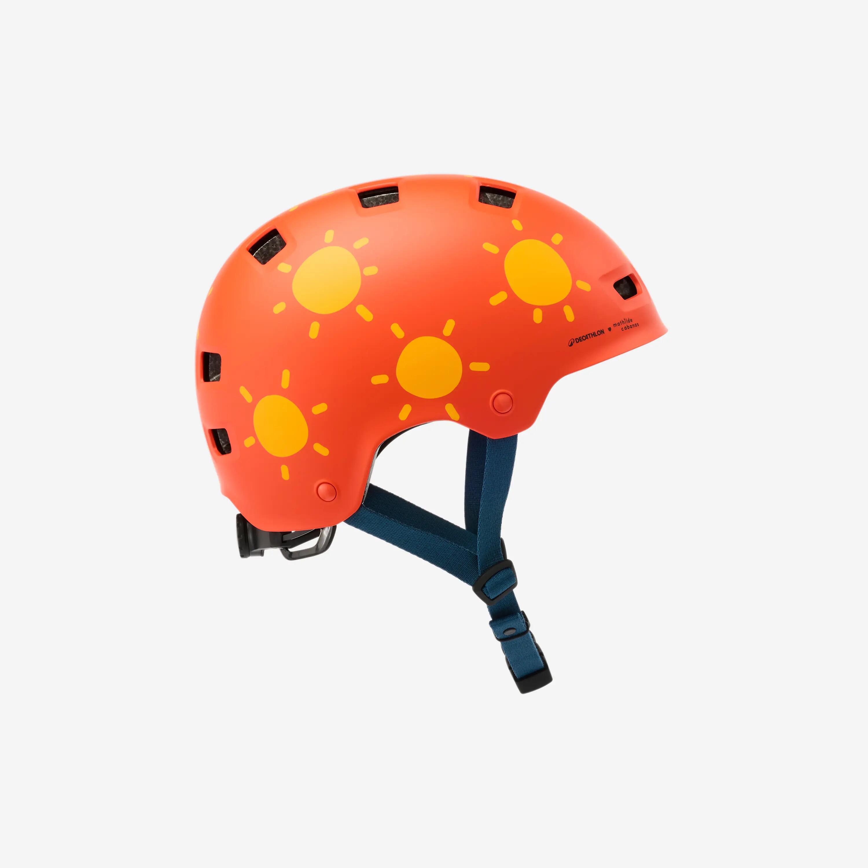 Casque vélo ville bol enfant Mathilde Cabanas X Decathlon Soleils 6/15