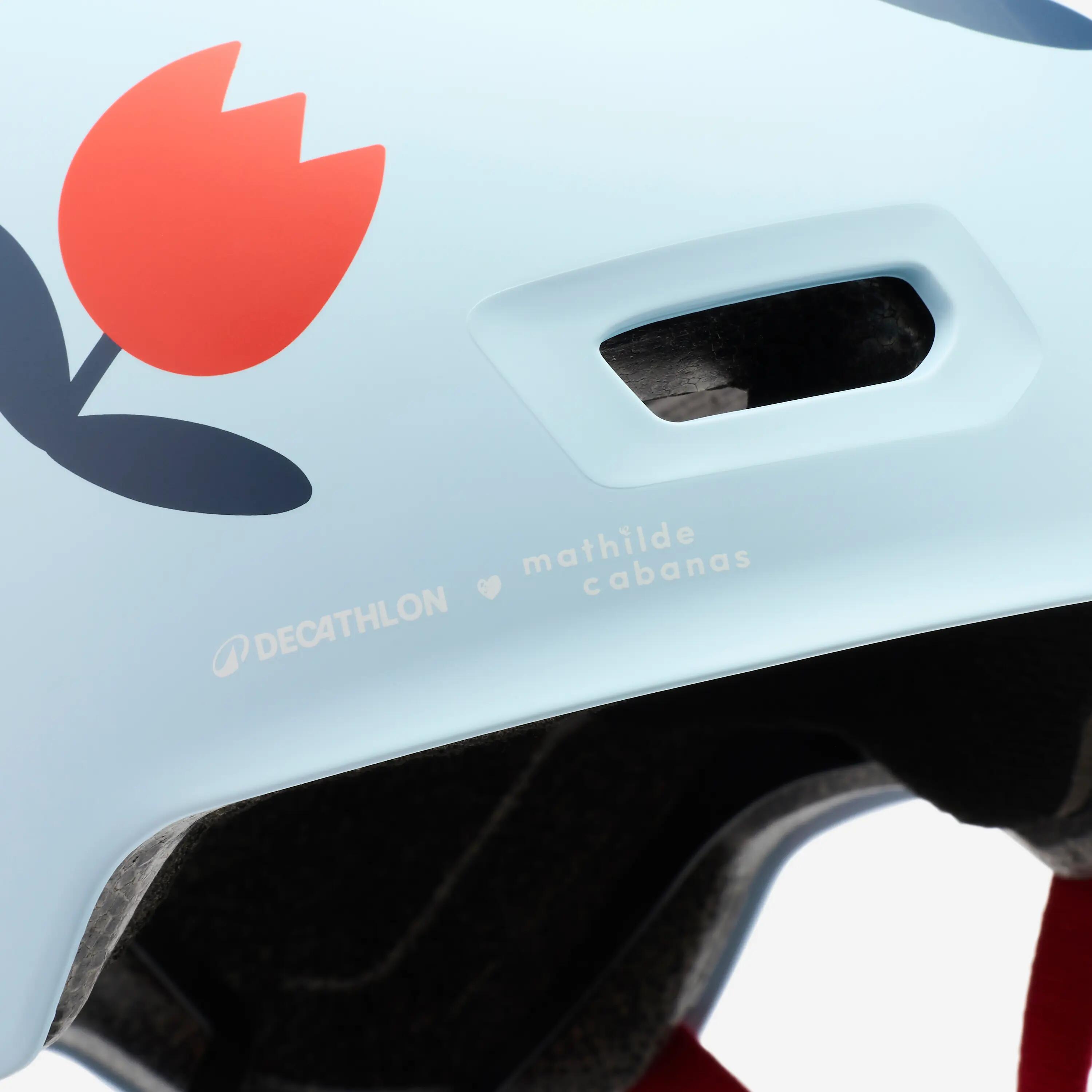 Casque vélo ville bol enfant Mathilde Cabanas X Decathlon Tulipes 2/17