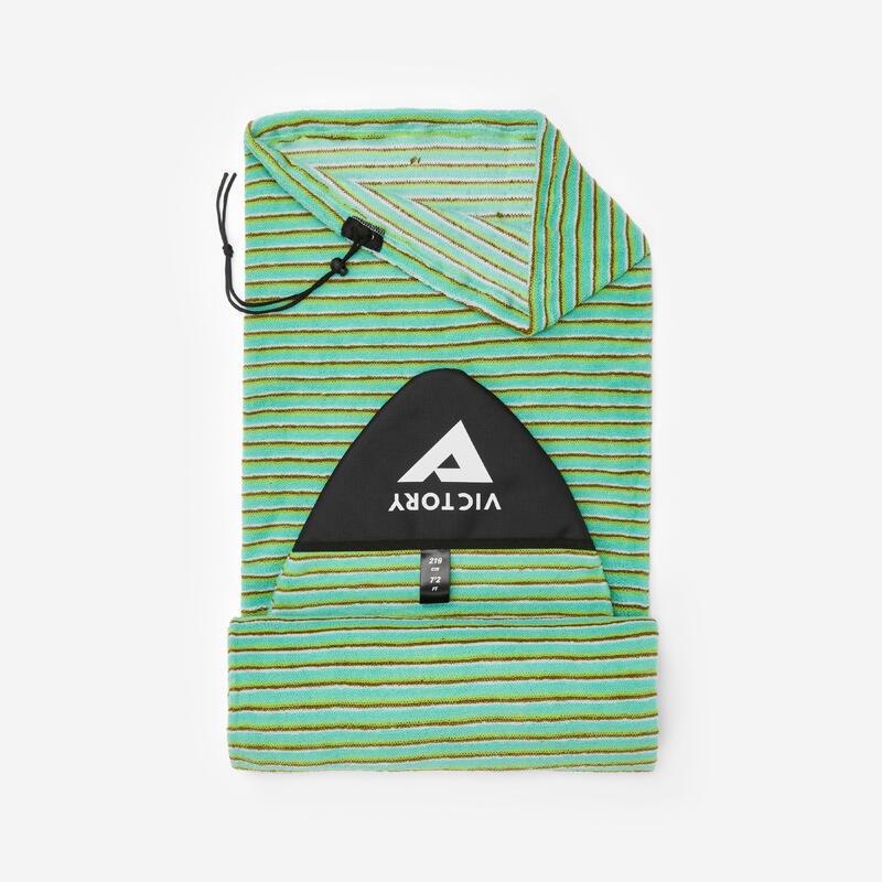 Husă placă surf tip șosetă Victory mărime max7'2 - Mid length / hybrid Verde-Alb