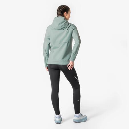 Куртка жіноча Run Flow для бігу та трейлу водонепроникна зелена