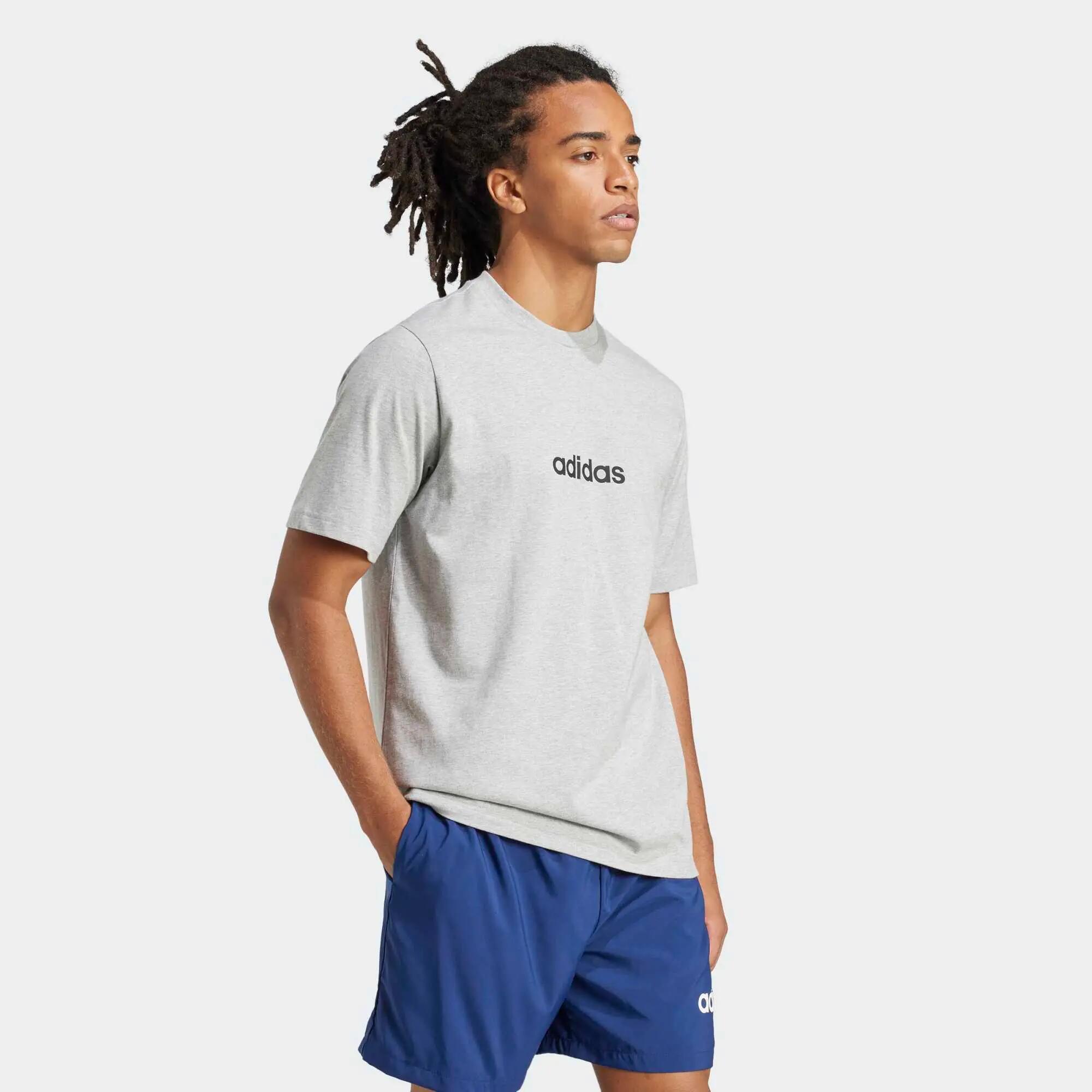 Camiseta manga corta para hombre Adidas Essentials, gris 2/6