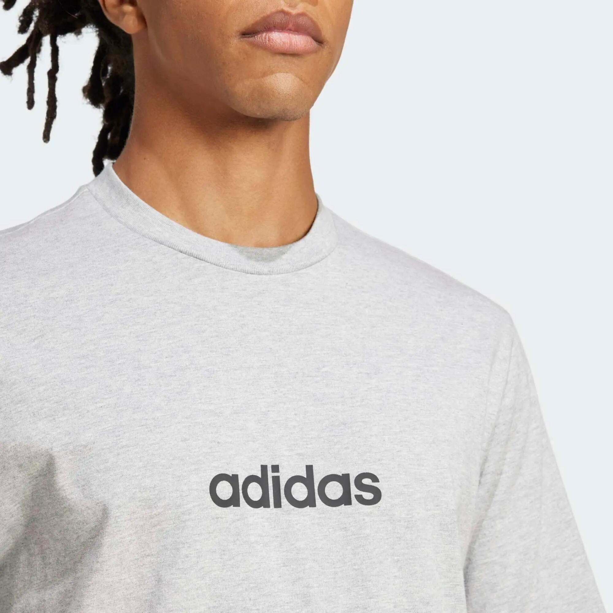 Camiseta manga corta para hombre Adidas Essentials, gris 5/6