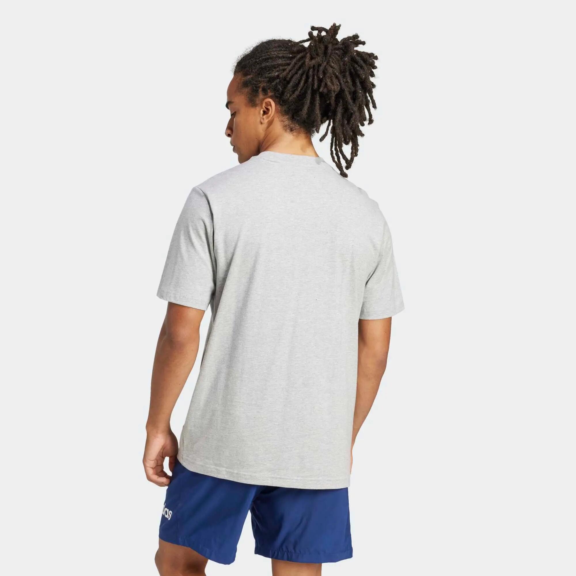Camiseta manga corta para hombre Adidas Essentials, gris 3/6
