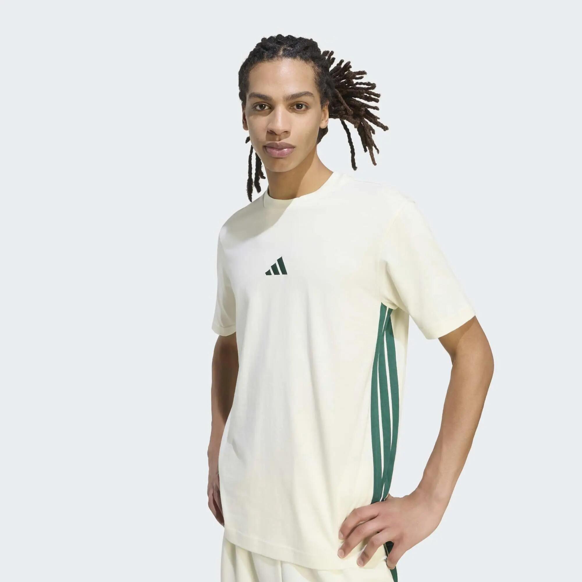 Camiseta para hombre Adidas Essential Comfort 3 Rayas  4/6