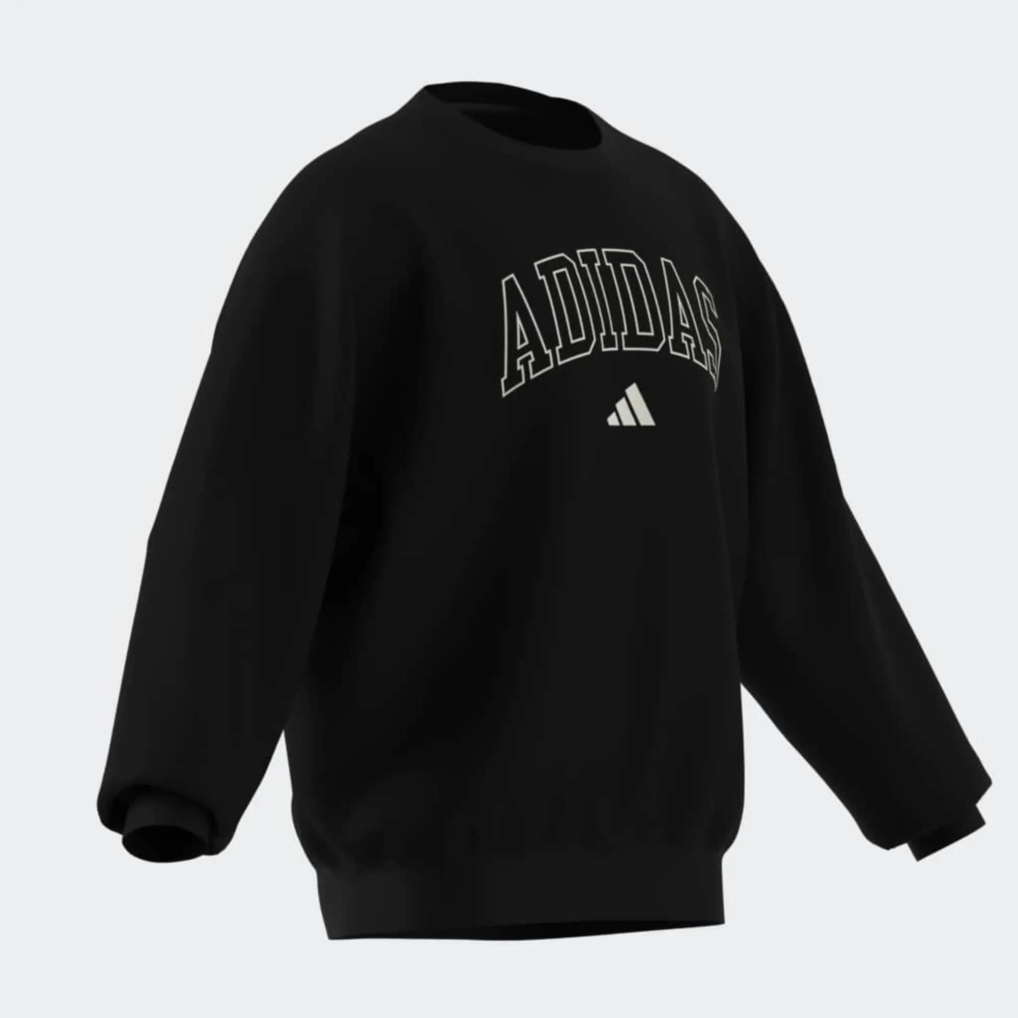 Buzo de felpa francesa Adidas Seasonal Essentials Collegiate, negro 8/10