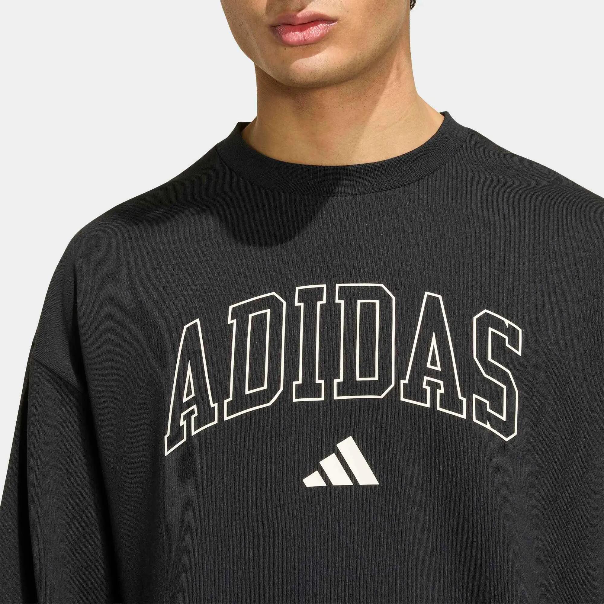 Buzo de felpa francesa Adidas Seasonal Essentials Collegiate, negro 5/10