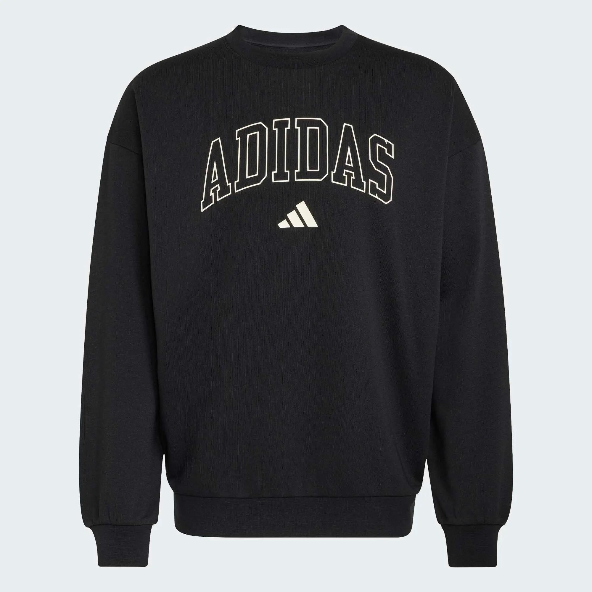 Buzo de felpa francesa Adidas Seasonal Essentials Collegiate, negro 2/10