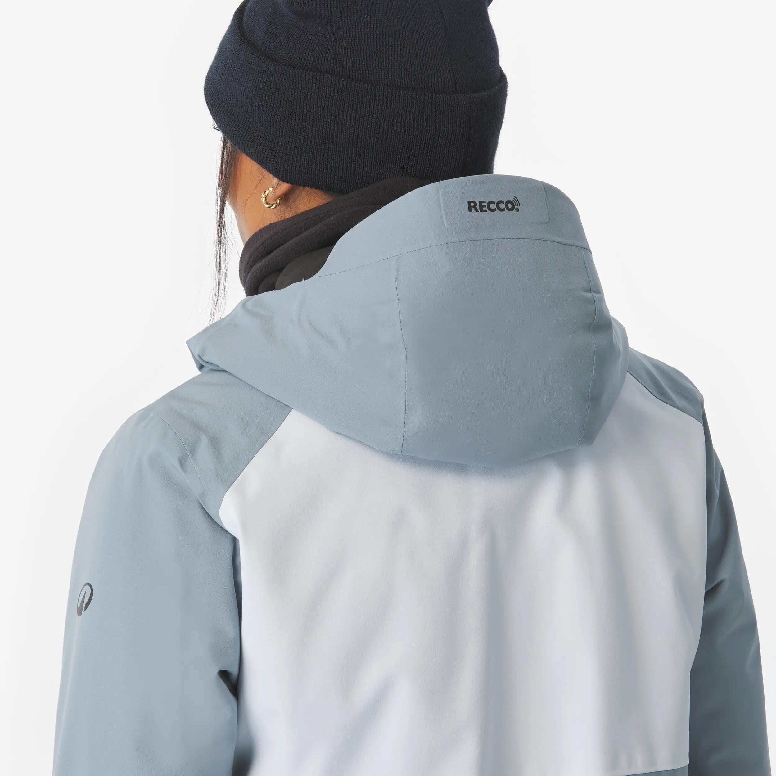 Ski- en snowboardjas 500 voor dames blauw-grijs 10/28