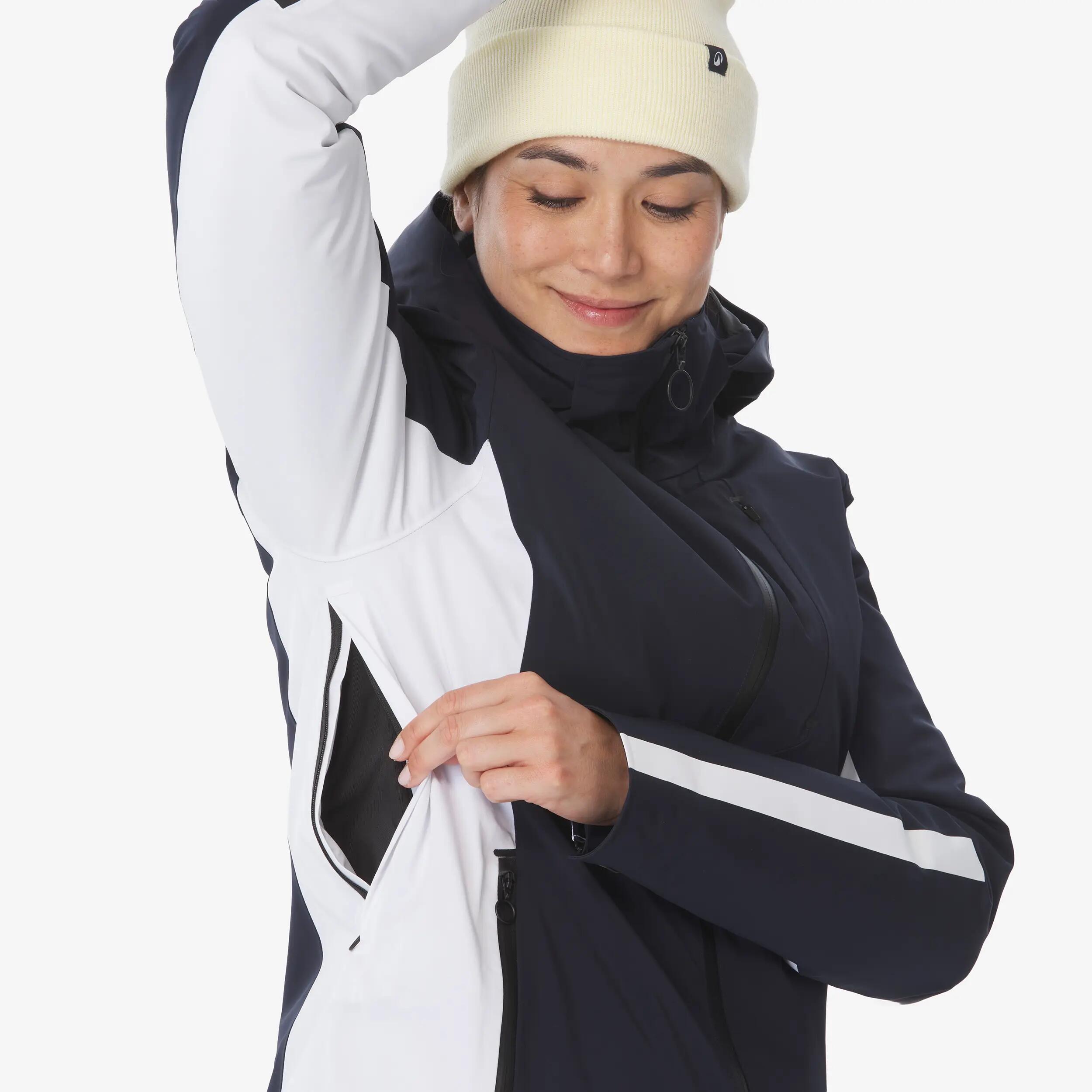 Skijacke Damen wasserdicht atmungsaktiv - SKP 900 dunkelblau/beige 11/20