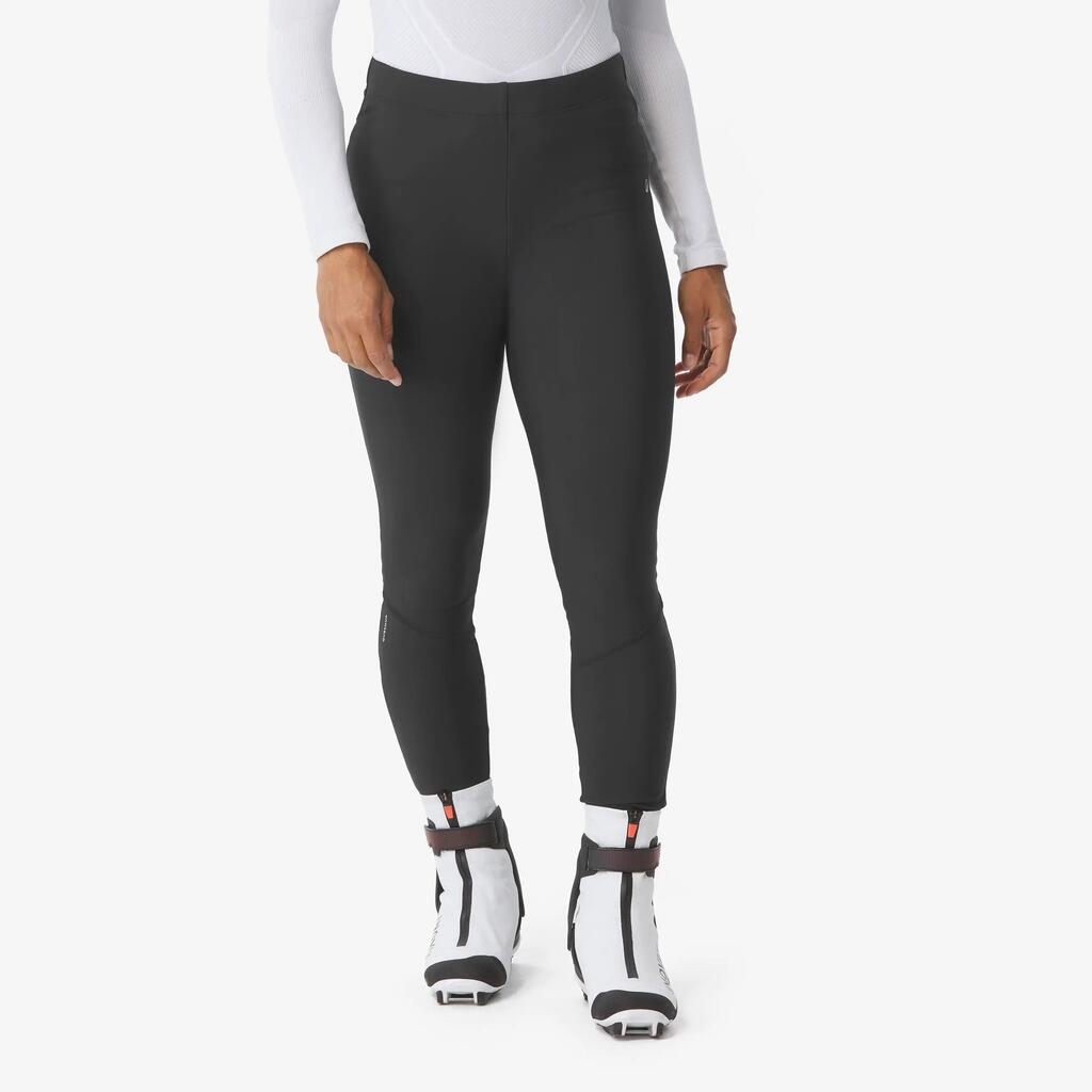Women's warm cross-country ski tights XCS 100 - Black