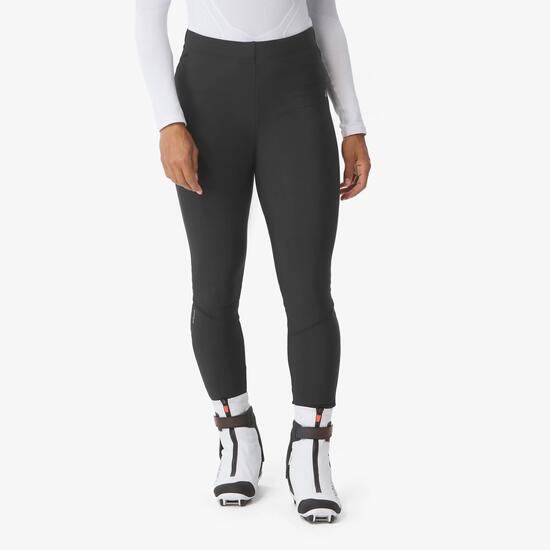 Collant chaud de ski de fond femme, XCS 100 noir