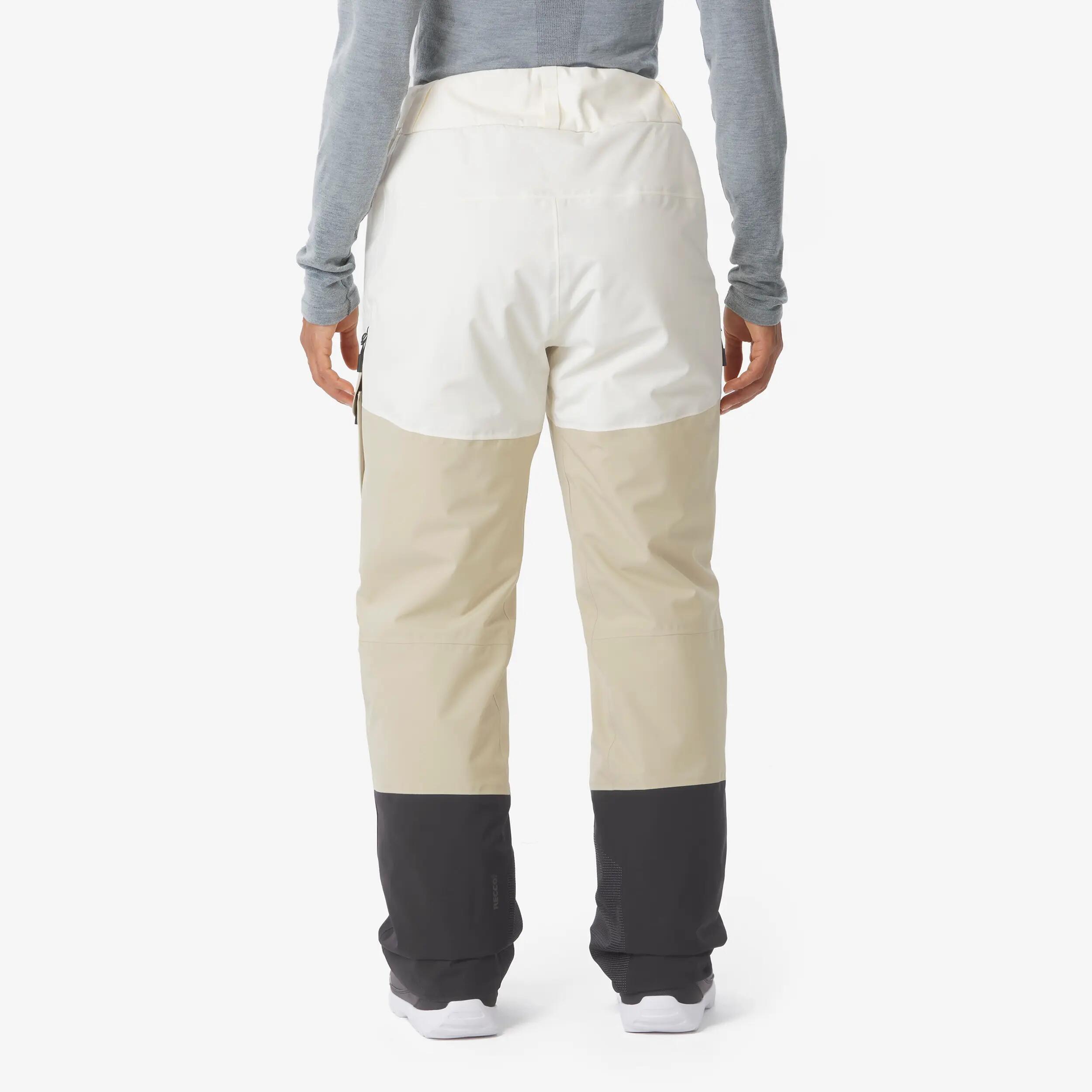 Pantalons esquí i snowboard impermeables dona Pant 500 AM blanc i beix 5/24