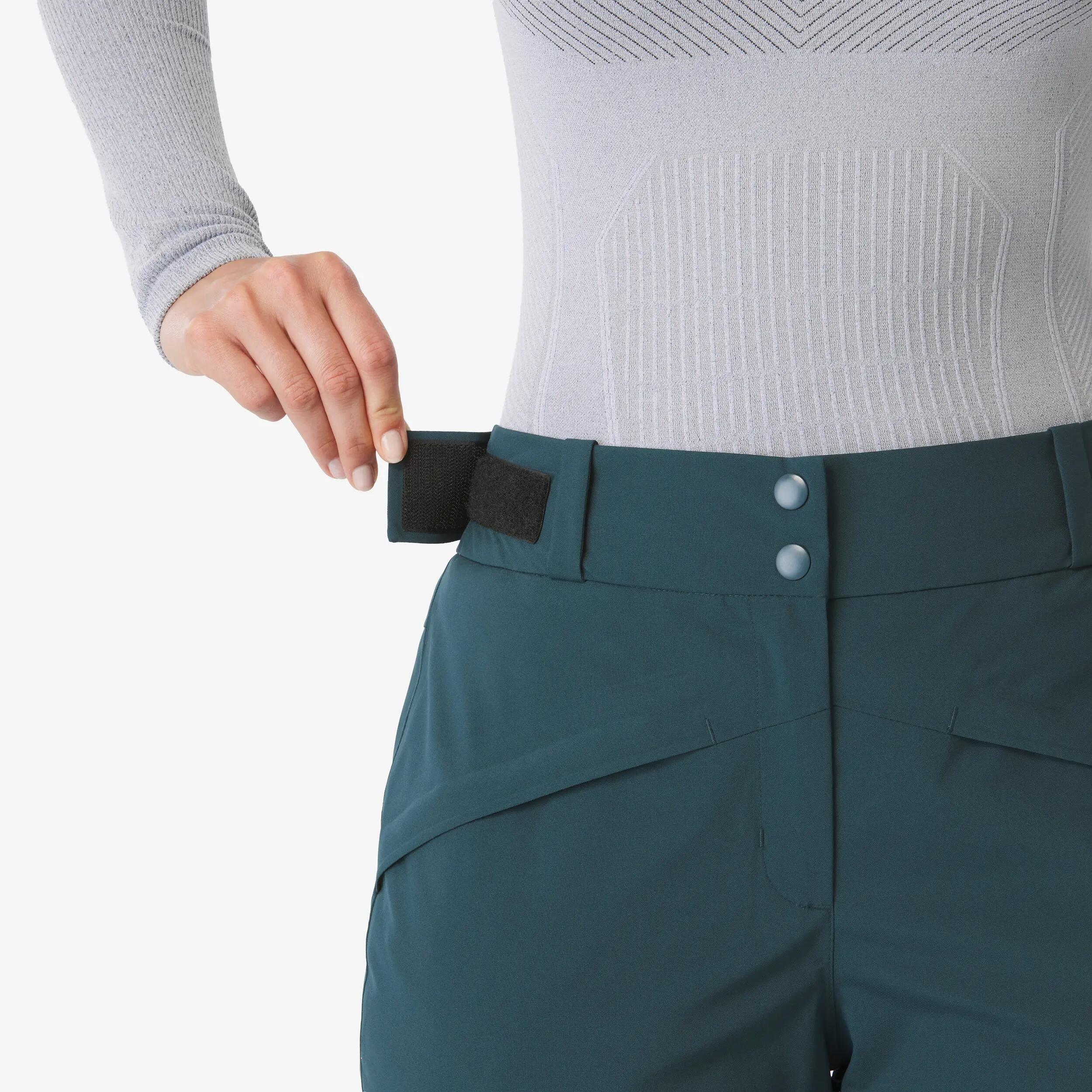 Pantalons d'esquí i snowboard càlids i transpirables dona Pant 500 verd fosc 5/20