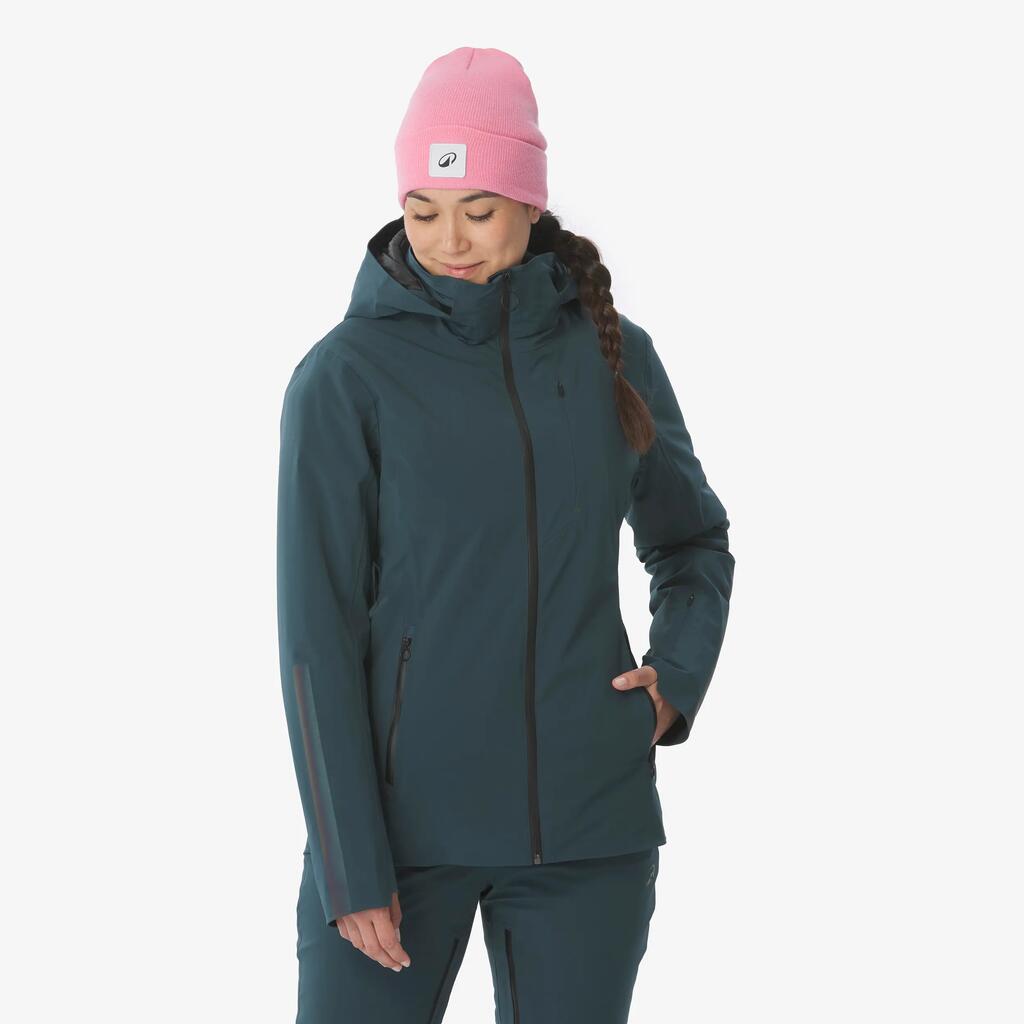Women’s waterproof, breathable ski jacket, SKP 900 Dark Green