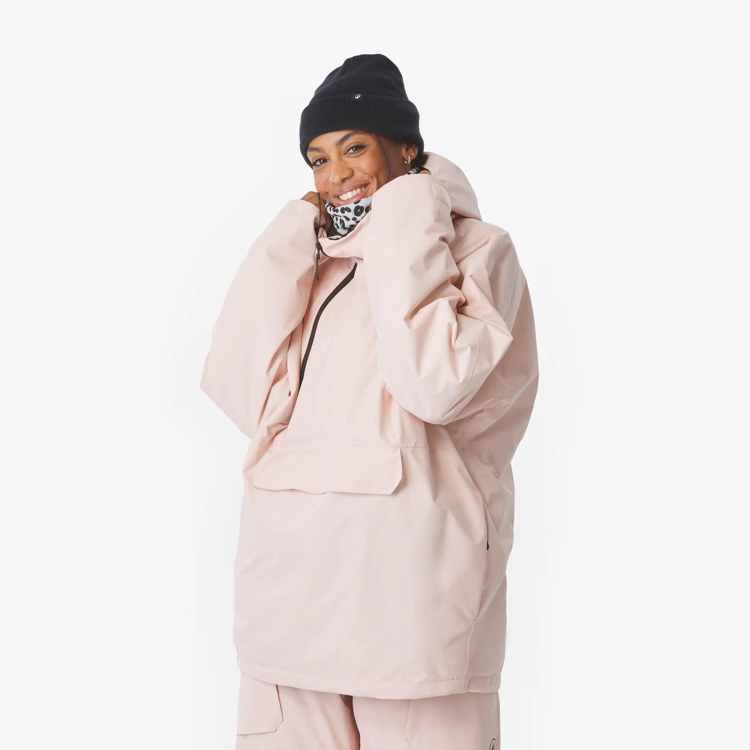 Chaqueta oversize de esquí y snowboard mujer, ANORAK 500, rosa  3/29