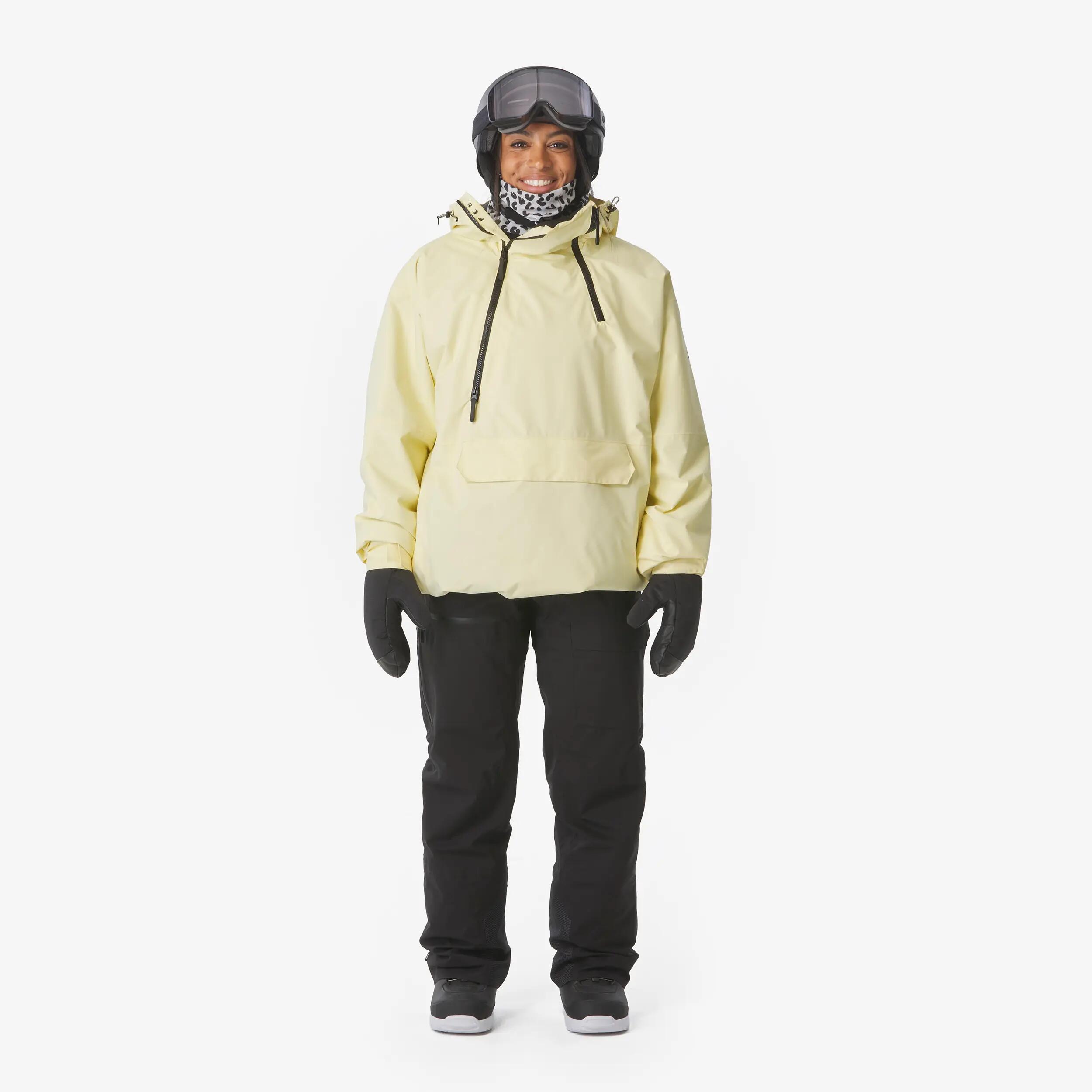 Jaqueta oversize d'esquí i snowboard dona ANORAK 500 groc 5/30