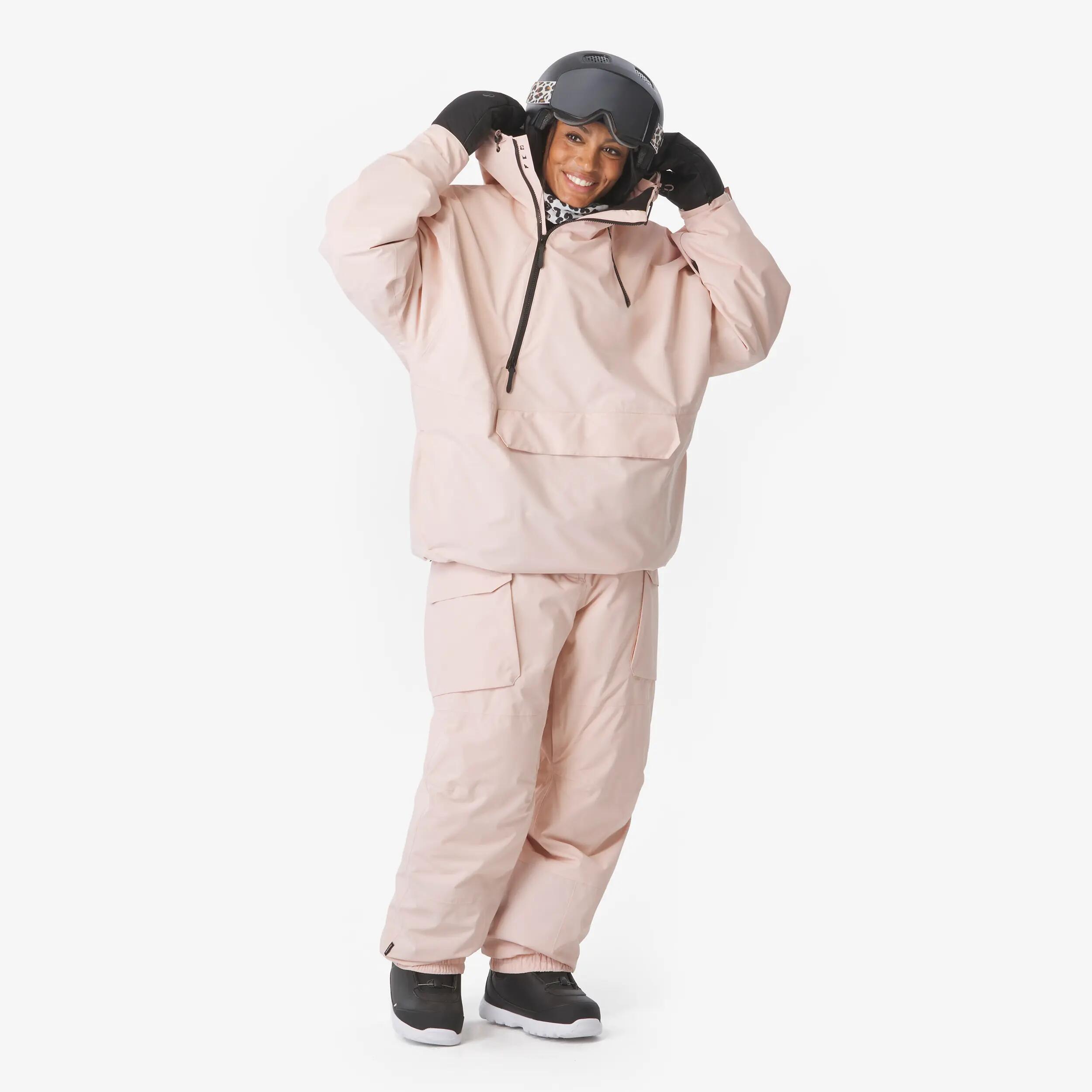 Chaqueta oversize de esquí y snowboard mujer, ANORAK 500, rosa  7/29