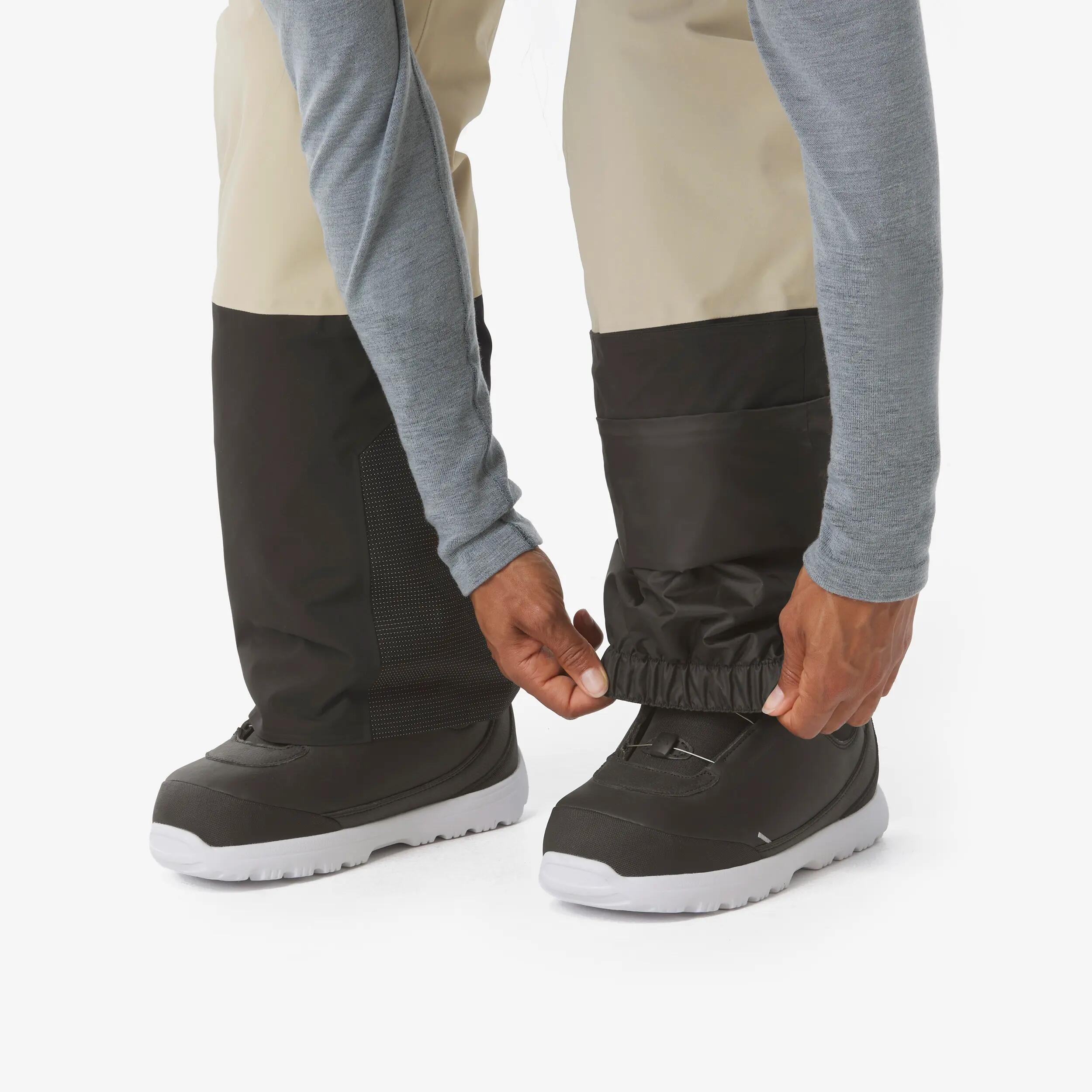 Pantalons esquí i snowboard impermeables dona Pant 500 AM blanc i beix 12/24