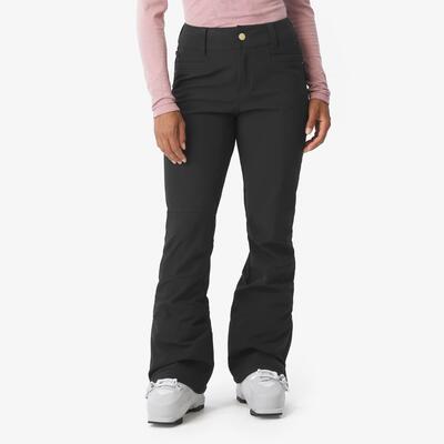 Ski- en snowboardbroek softshell voor dames zwart