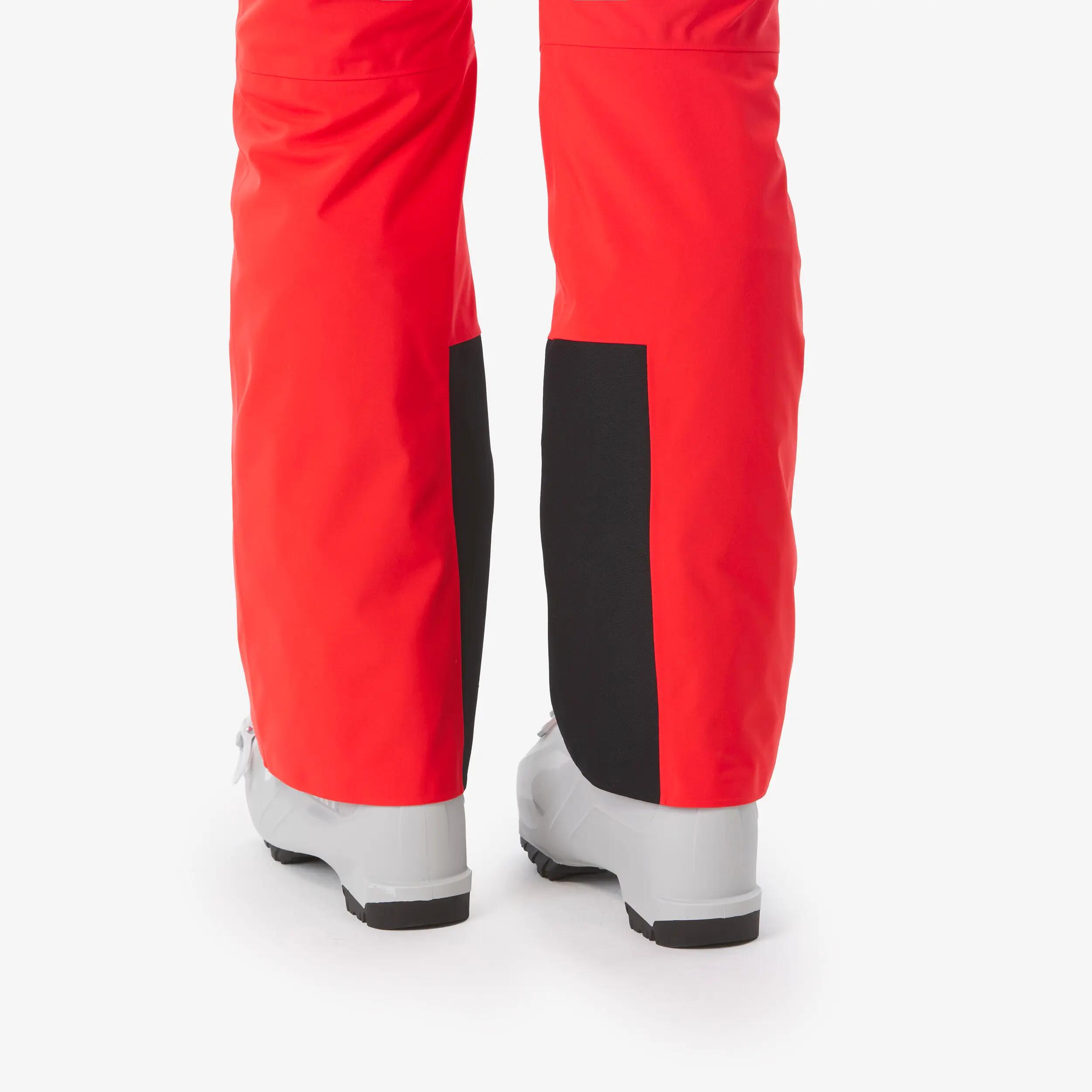 Calças quentes e respiráveis de ski e snowboard mulher, Pant 500 vermelho 11/24
