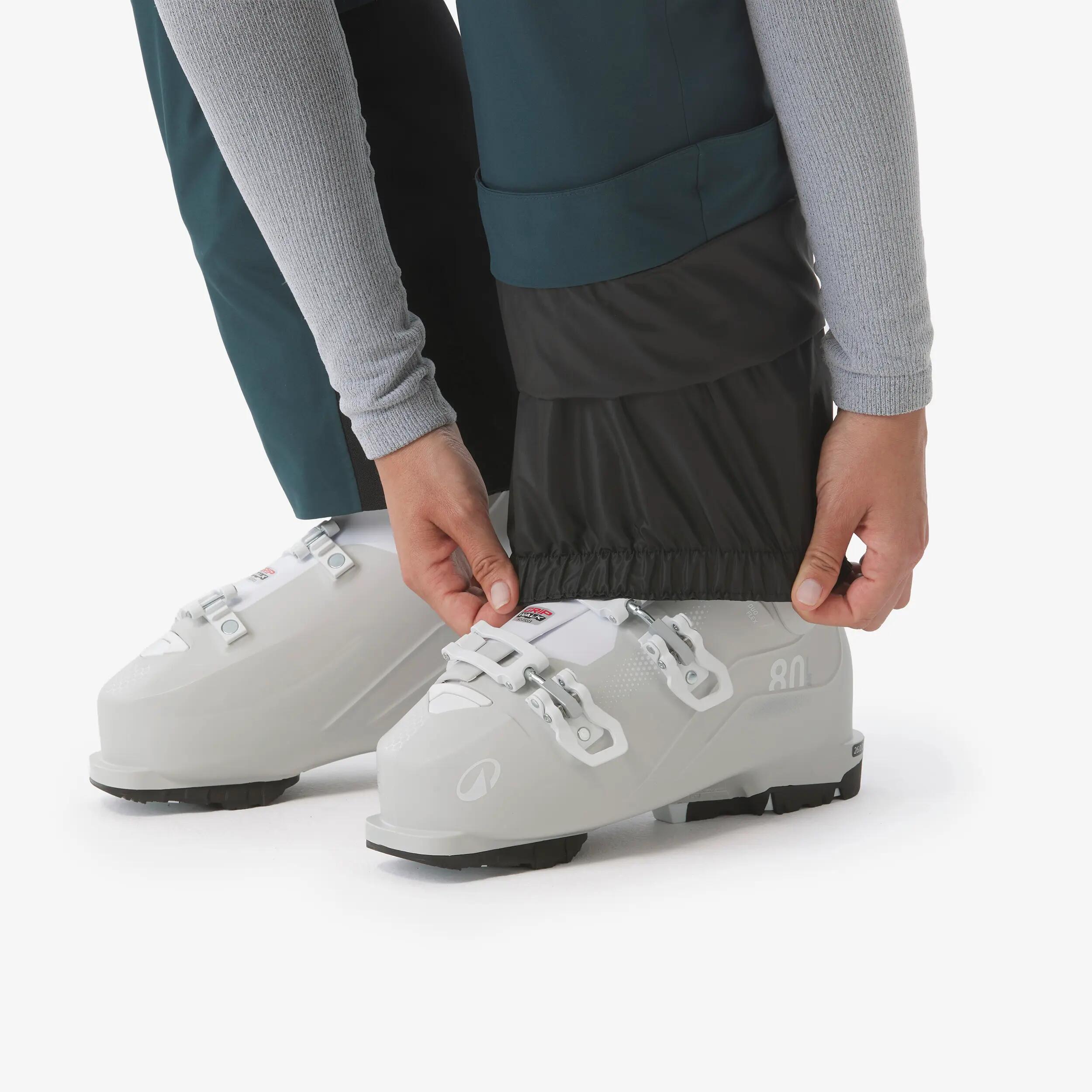 Pantalons d'esquí i snowboard càlids i transpirables dona Pant 500 verd fosc 8/20