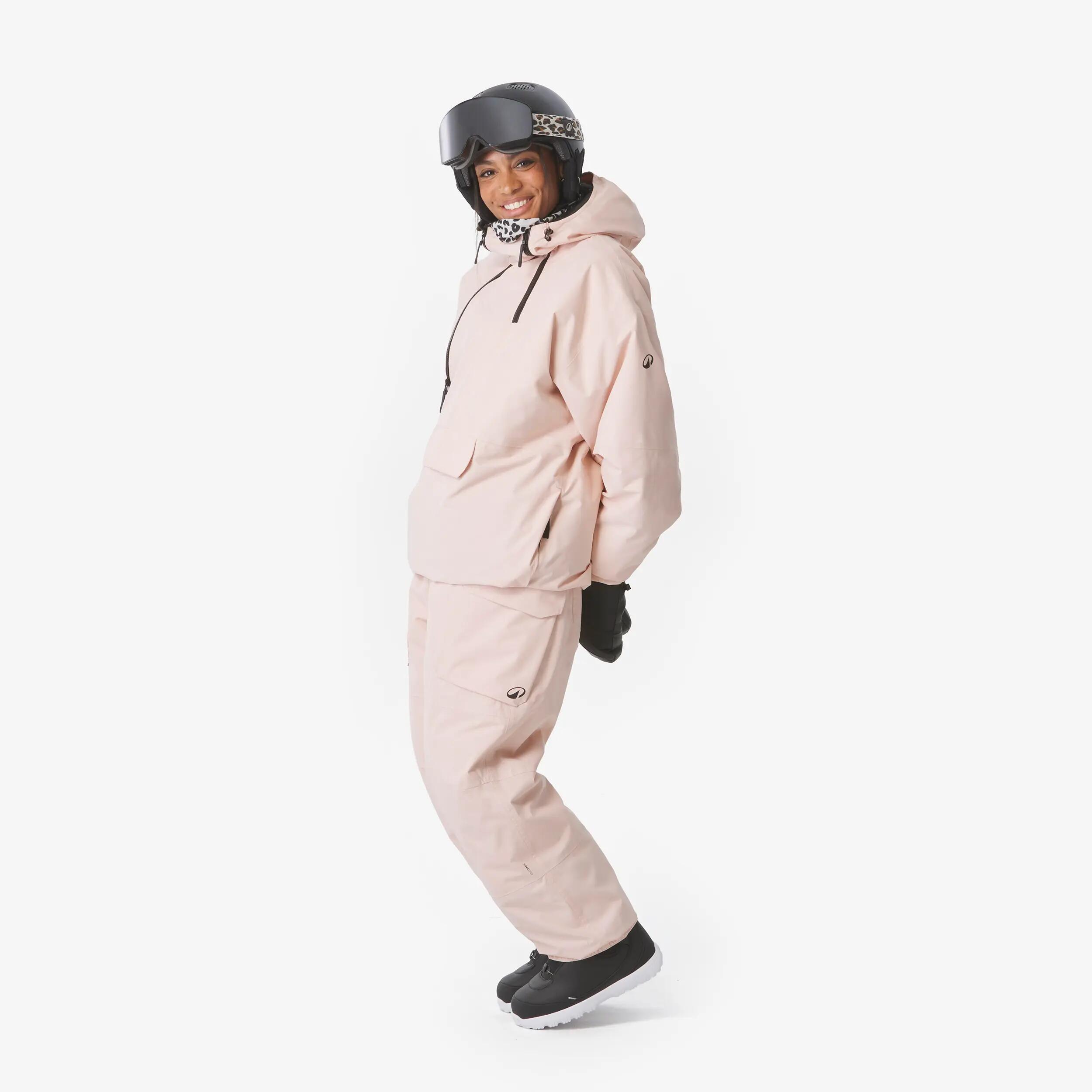 Chaqueta oversize de esquí y snowboard mujer, ANORAK 500, rosa  6/29