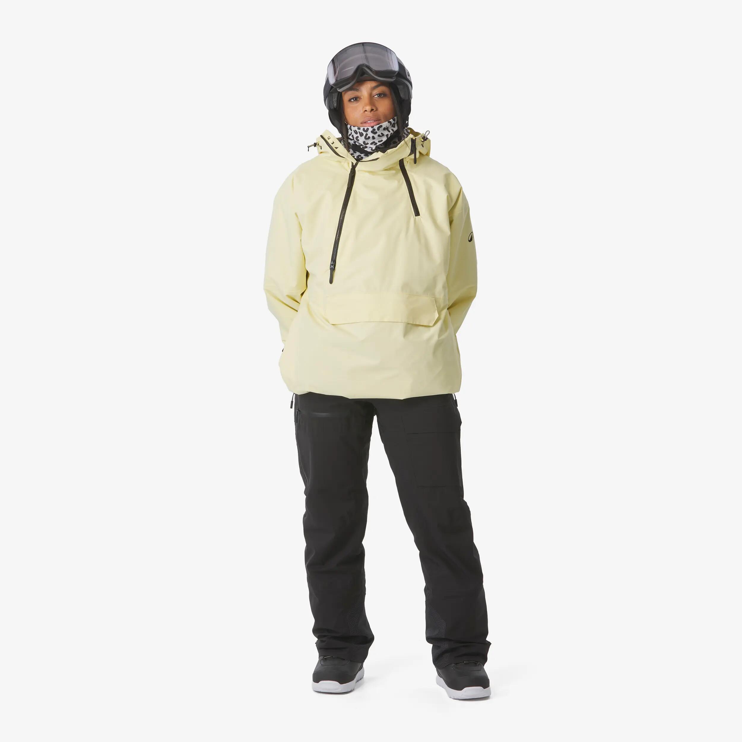 Jaqueta oversize d'esquí i snowboard dona ANORAK 500 groc 6/30