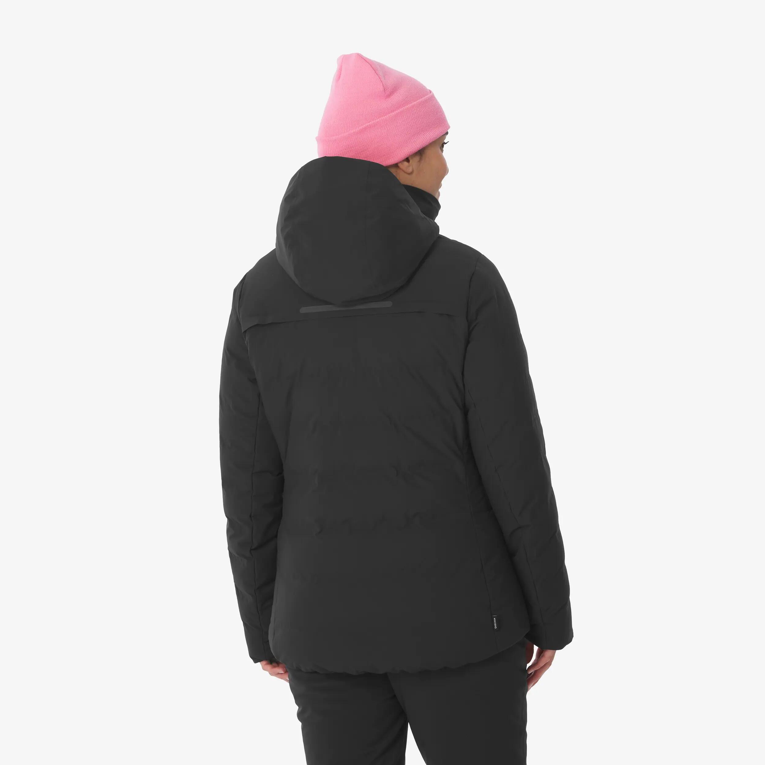 Chaqueta acolchada de esquí y snowboard cálida mujer, 500 WARM negro  6/13