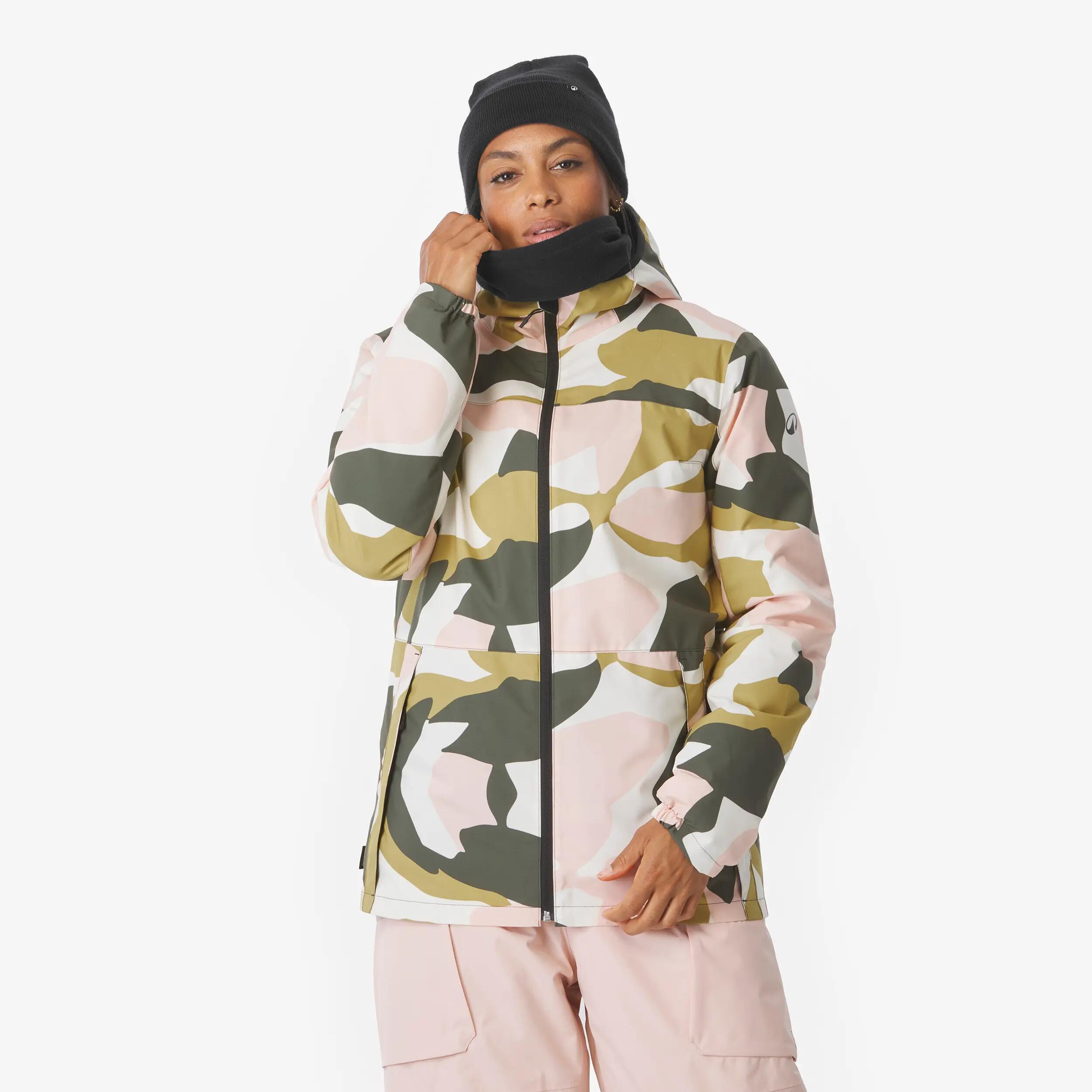 Veste de ski et snowboard chaud et  imperméable femme, 100 camo 2/11