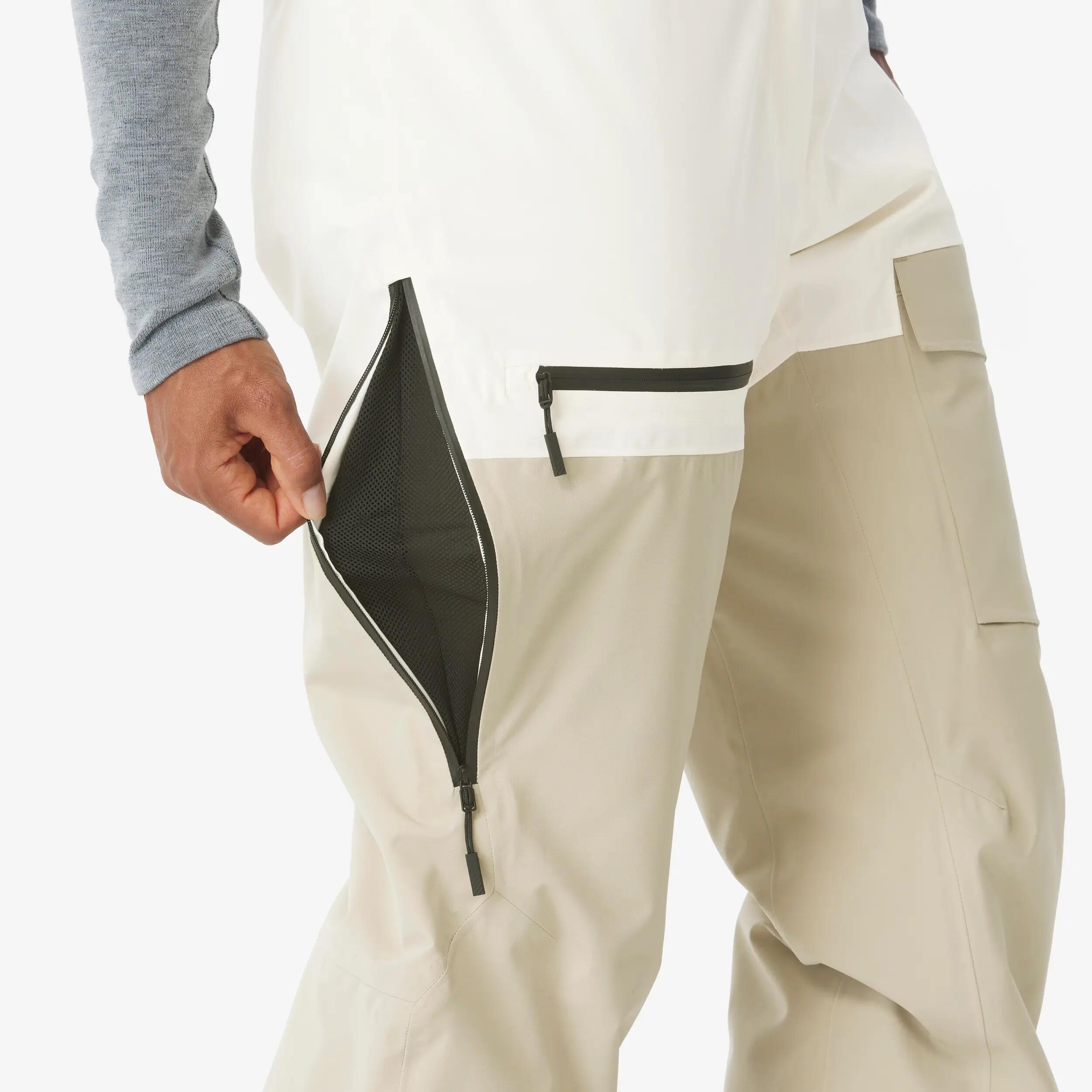 Pantalons esquí i snowboard impermeables dona Pant 500 AM blanc i beix 10/24