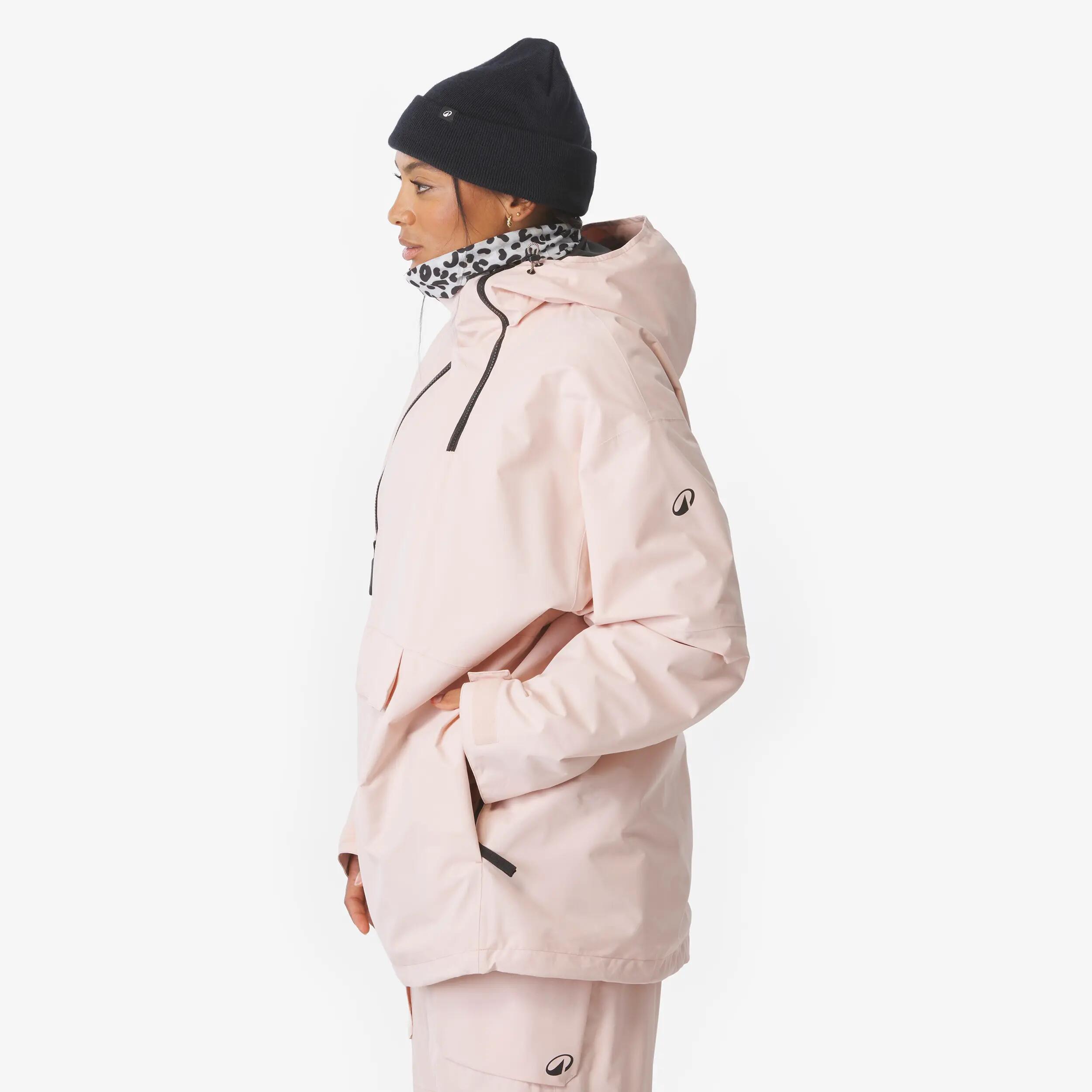 Chaqueta oversize de esquí y snowboard mujer, ANORAK 500, rosa  8/29