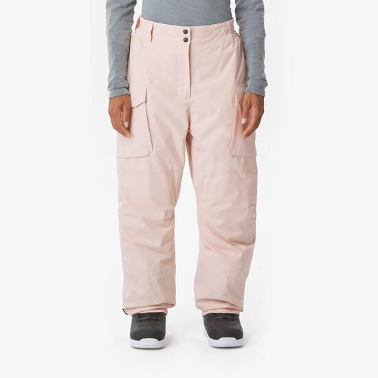 Pantalon de ski et de snowboard oversize homme et femme, 500 PAD, rose
