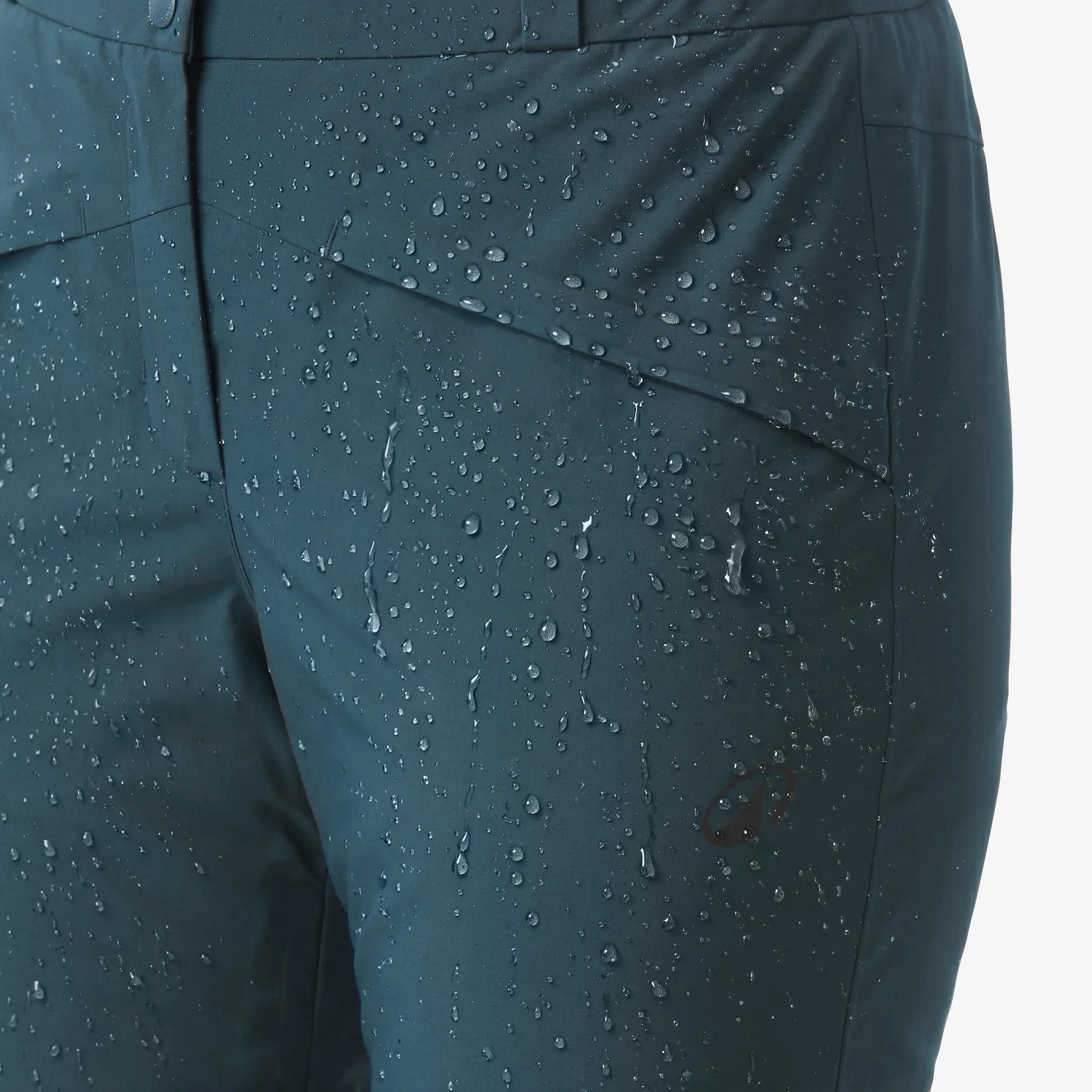 Pantalons d'esquí i snowboard càlids i transpirables dona Pant 500 verd fosc 10/20