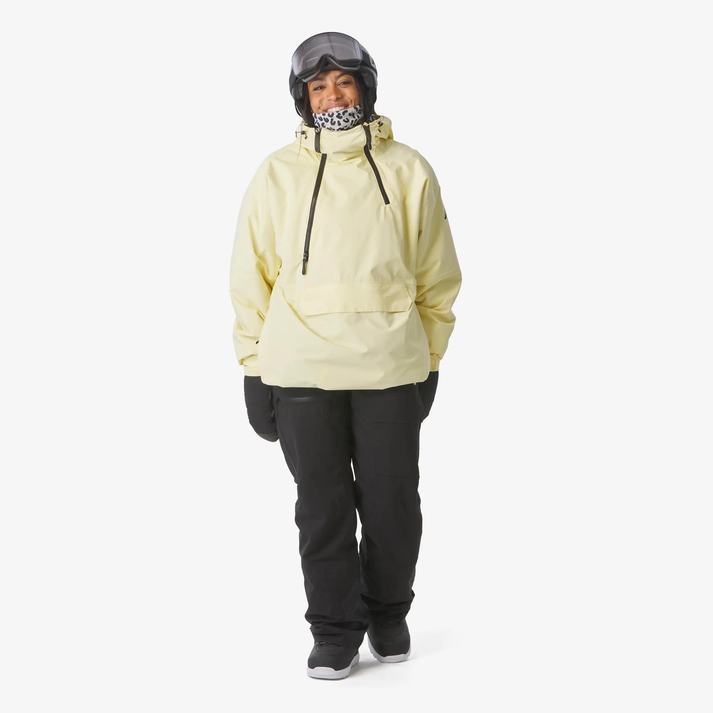 Jaqueta oversize d'esquí i snowboard dona ANORAK 500 groc 8/30
