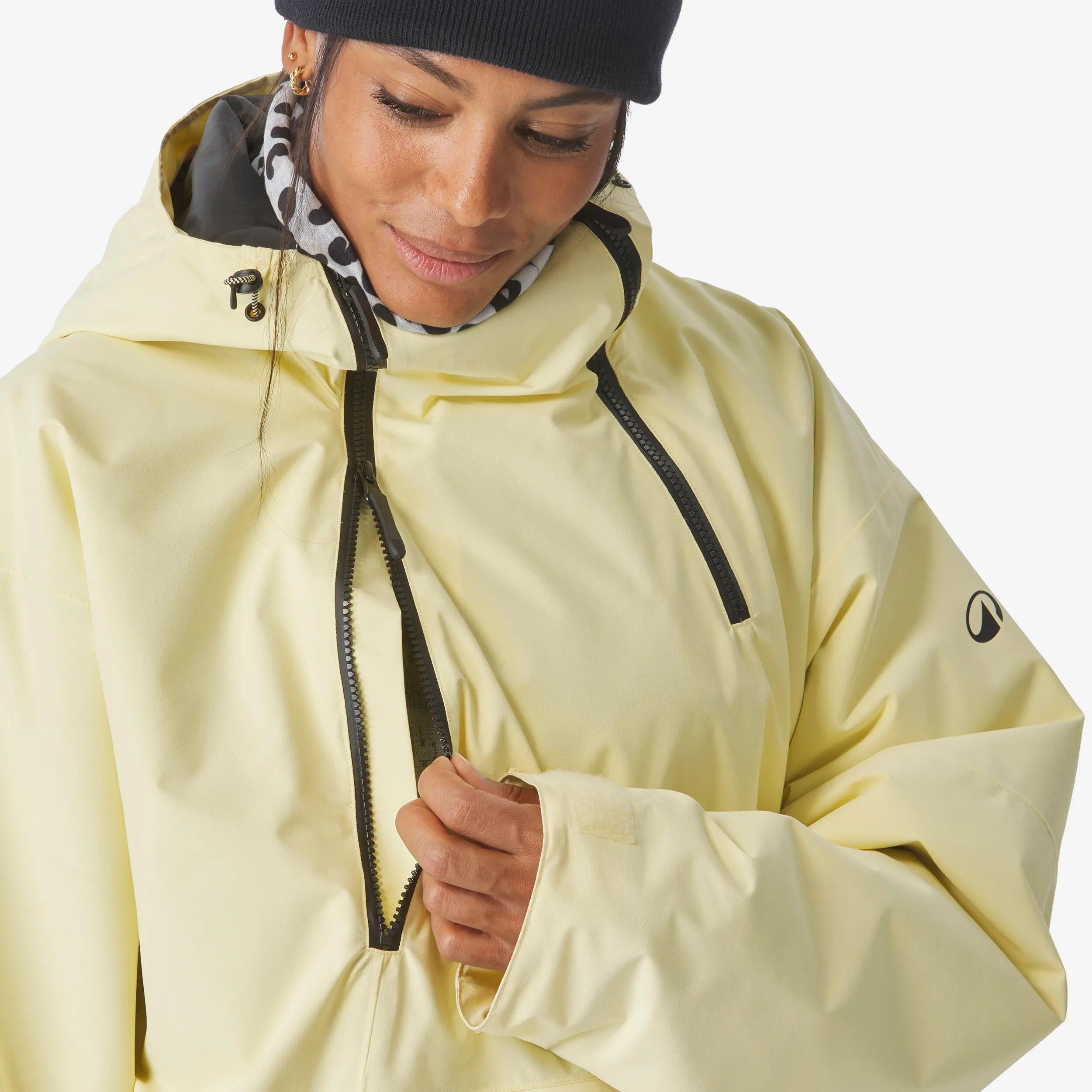 Jaqueta oversize d'esquí i snowboard dona ANORAK 500 groc 13/30