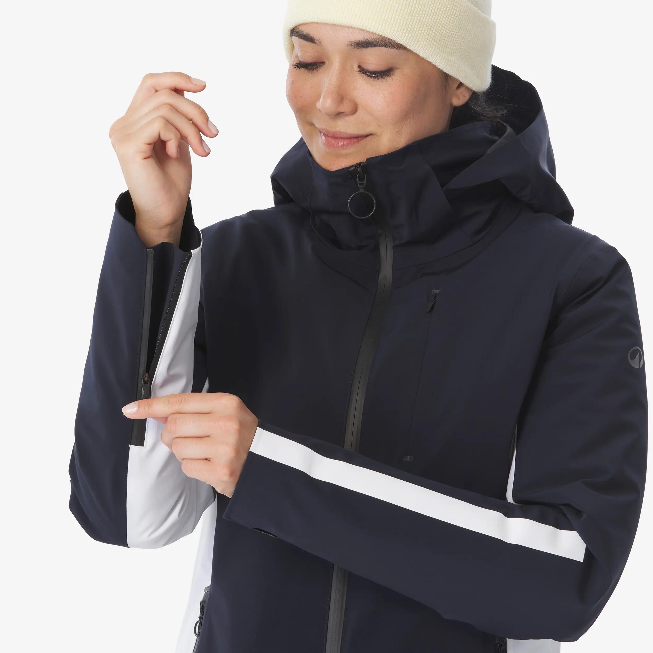 Skijacke Damen wasserdicht atmungsaktiv - SKP 900 dunkelblau/beige 14/20