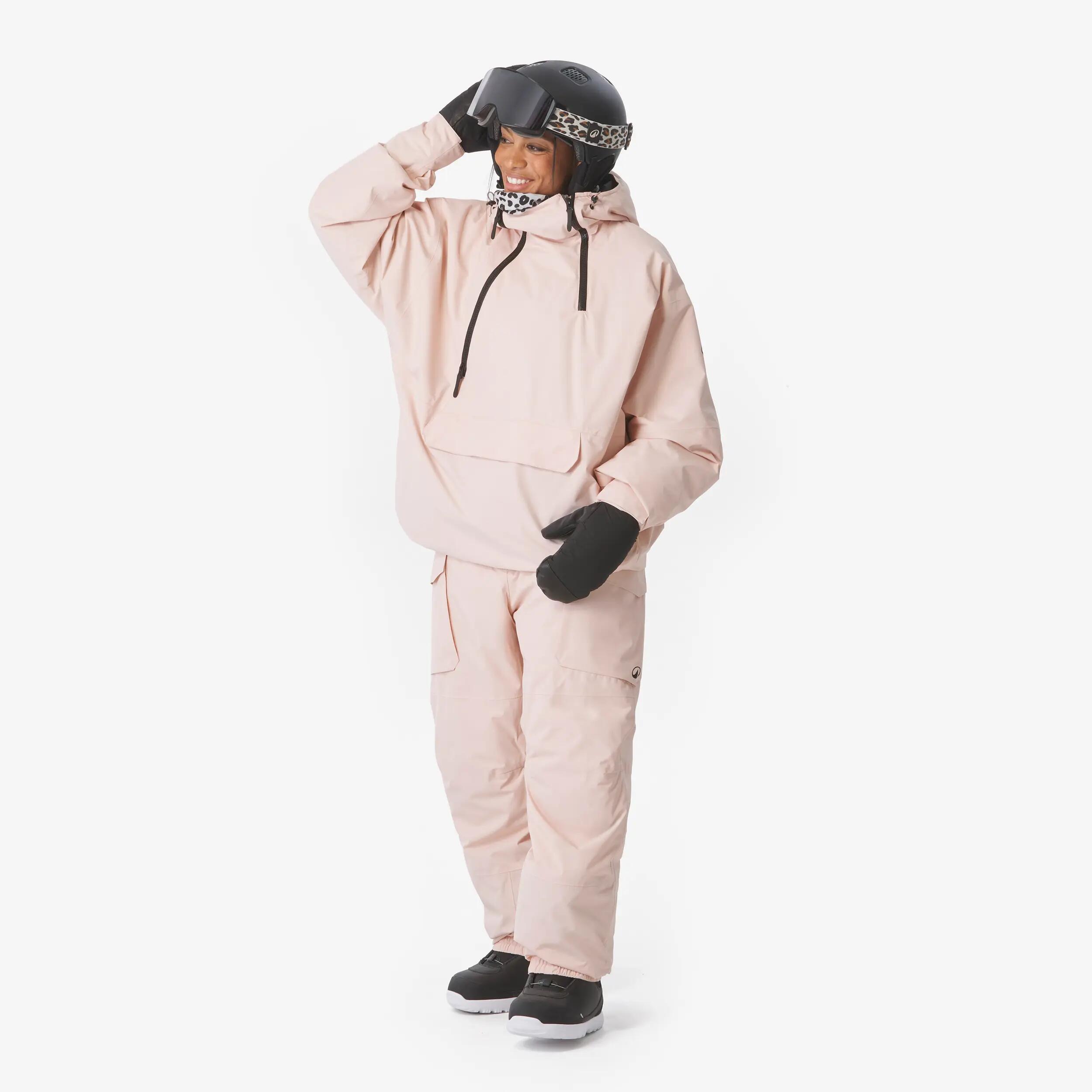 Chaqueta oversize de esquí y snowboard mujer, ANORAK 500, rosa  5/29