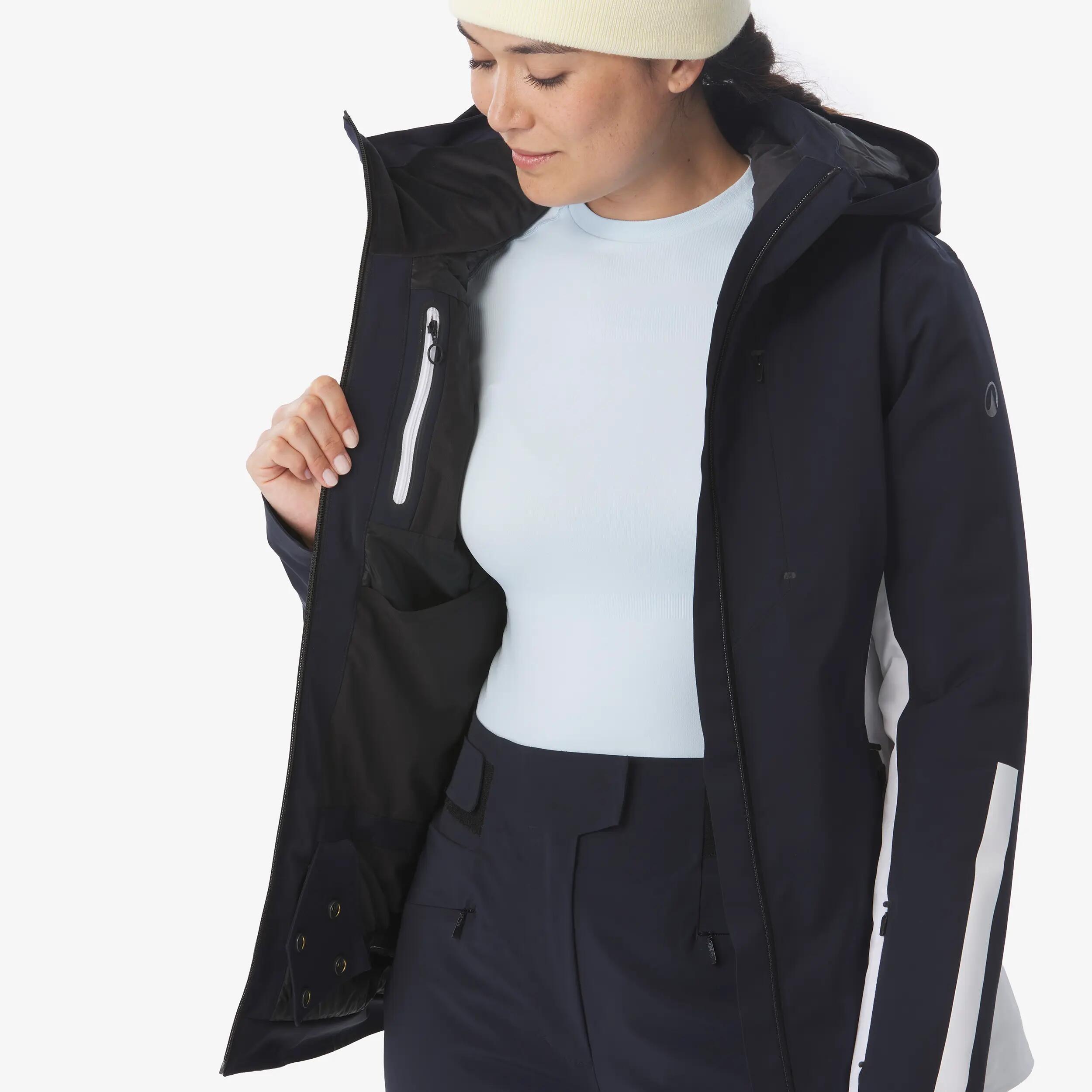 Skijacke Damen wasserdicht atmungsaktiv - SKP 900 dunkelblau/beige 18/20