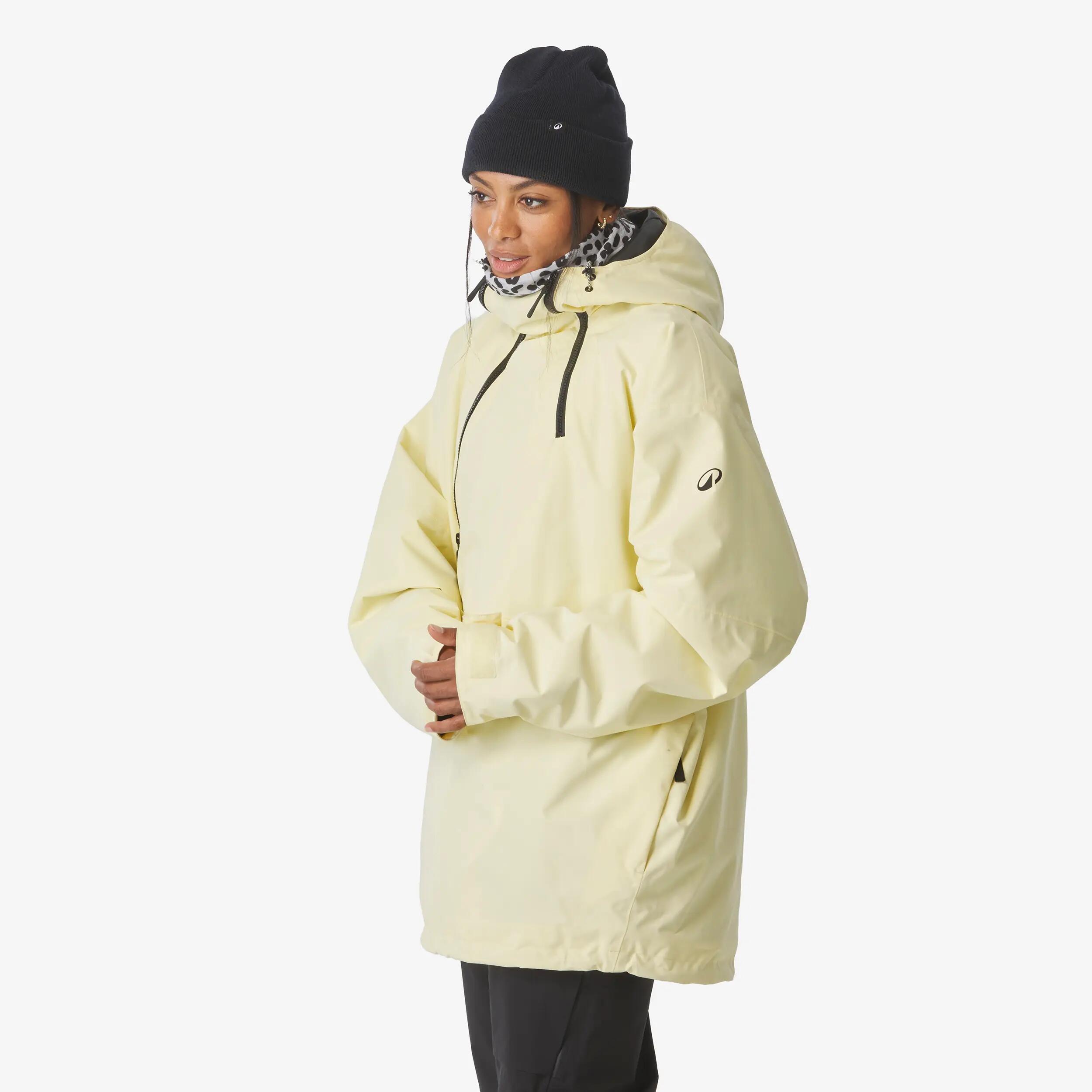 Jaqueta oversize d'esquí i snowboard dona ANORAK 500 groc 9/30